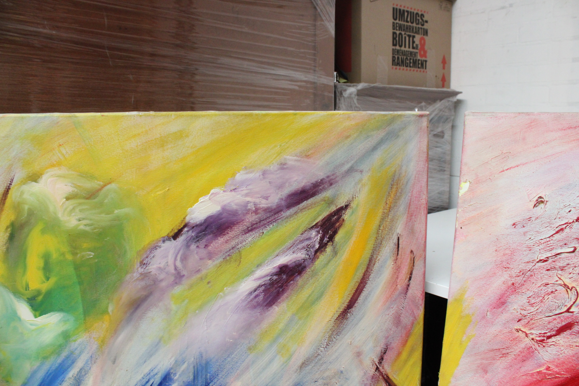 Set van drie abstracte kleurrijke schilderijen – foto 7 – kavel bij GSD Auctions, Zoeterwoude