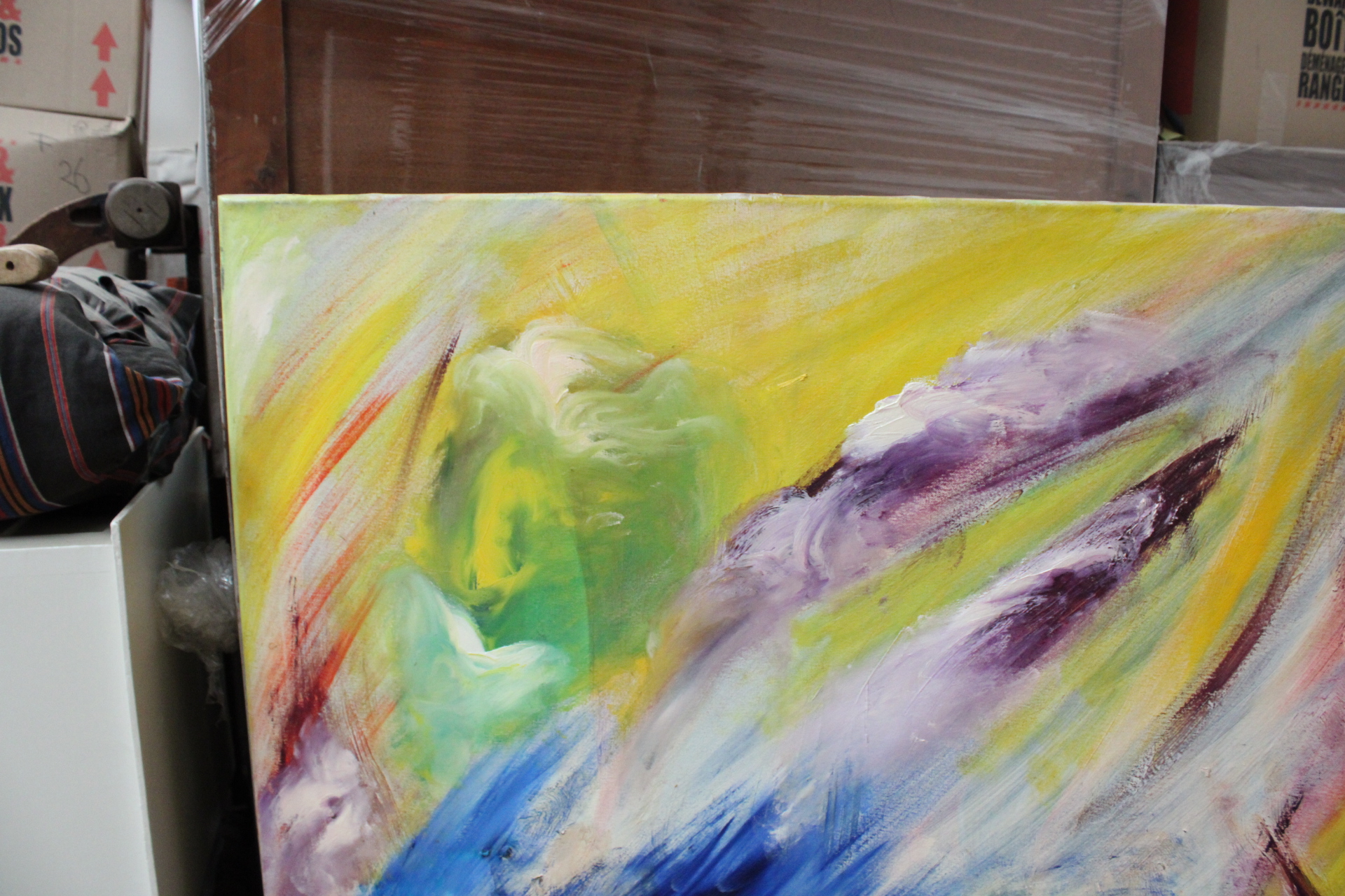 Set van drie abstracte kleurrijke schilderijen – foto 8 – kavel bij GSD Auctions, Zoeterwoude