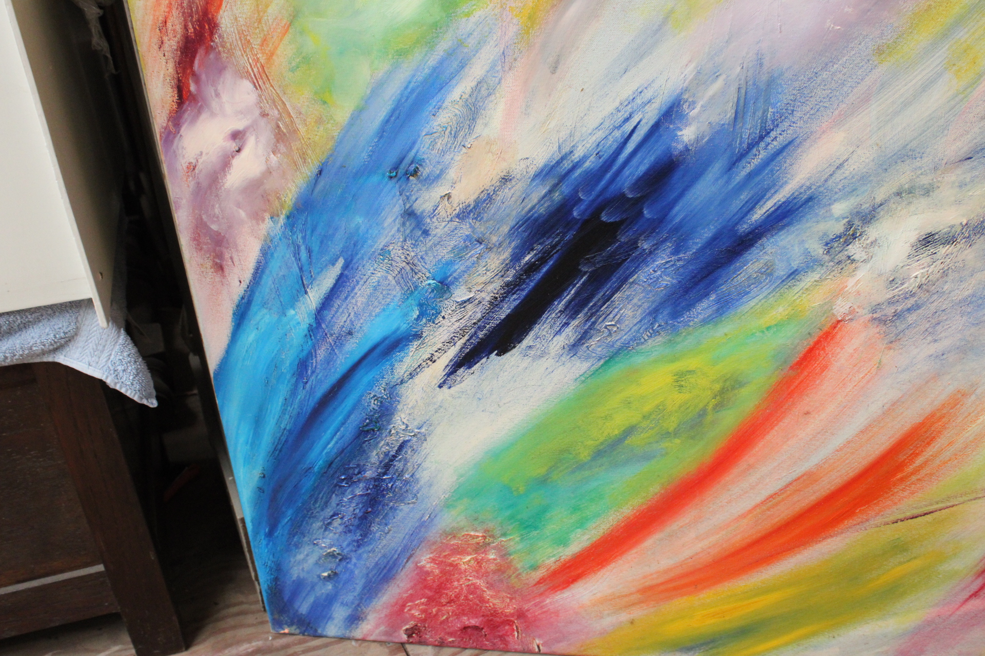 Set van drie abstracte kleurrijke schilderijen – foto 9 – kavel bij GSD Auctions, Zoeterwoude