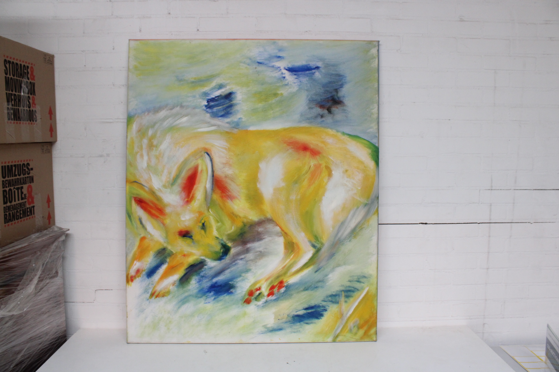 Abstract schilderij van slapende vos – foto 2 – kavel bij GSD Auctions, Zoeterwoude