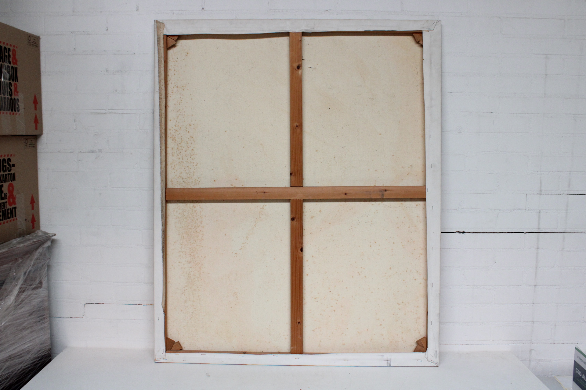 Abstracte kleurrijke schilderij van gezicht – foto 7 – kavel bij GSD Auctions, Zoeterwoude