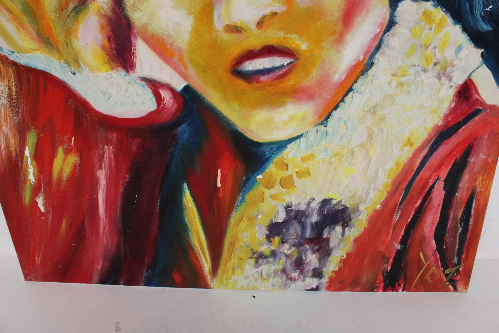 Schilderij van persoon met gele hoed – foto 6 – kavel bij GSD Auctions, Zoeterwoude