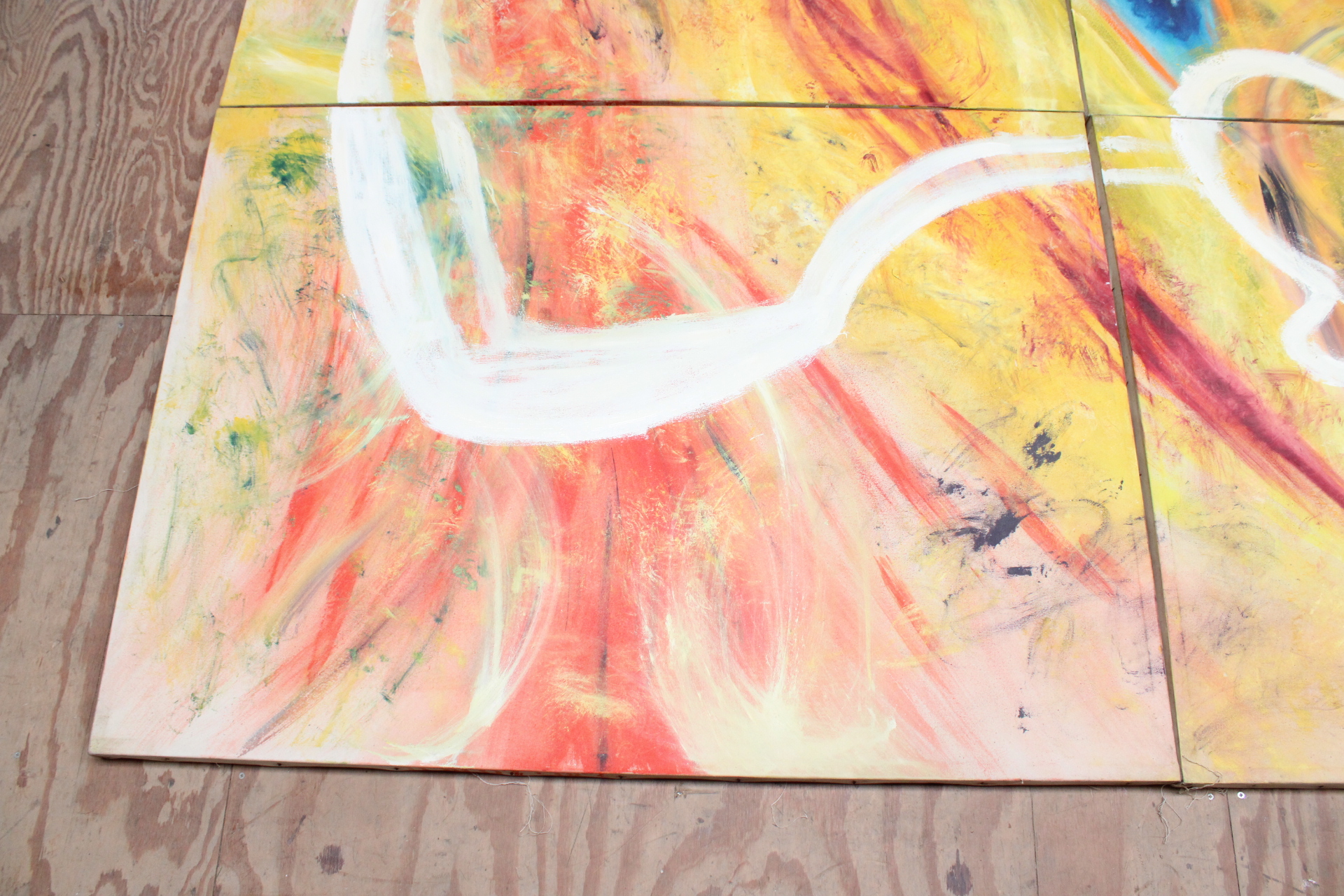 Abstract geschilderd kunstwerk op 8 panelen – foto 3 – kavel bij GSD Auctions, Zoeterwoude