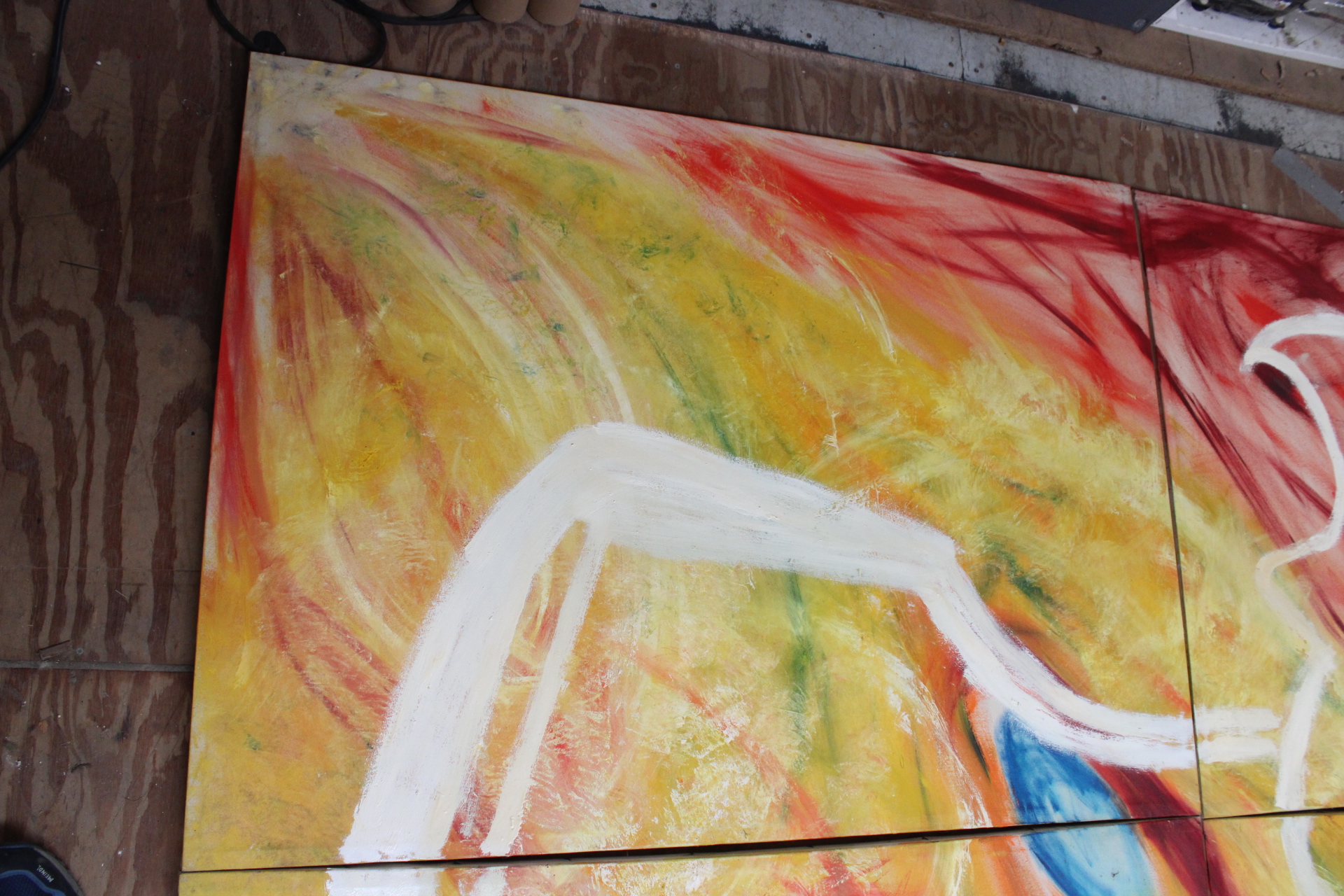 Abstract geschilderd kunstwerk op 8 panelen – foto 6 – kavel bij GSD Auctions, Zoeterwoude