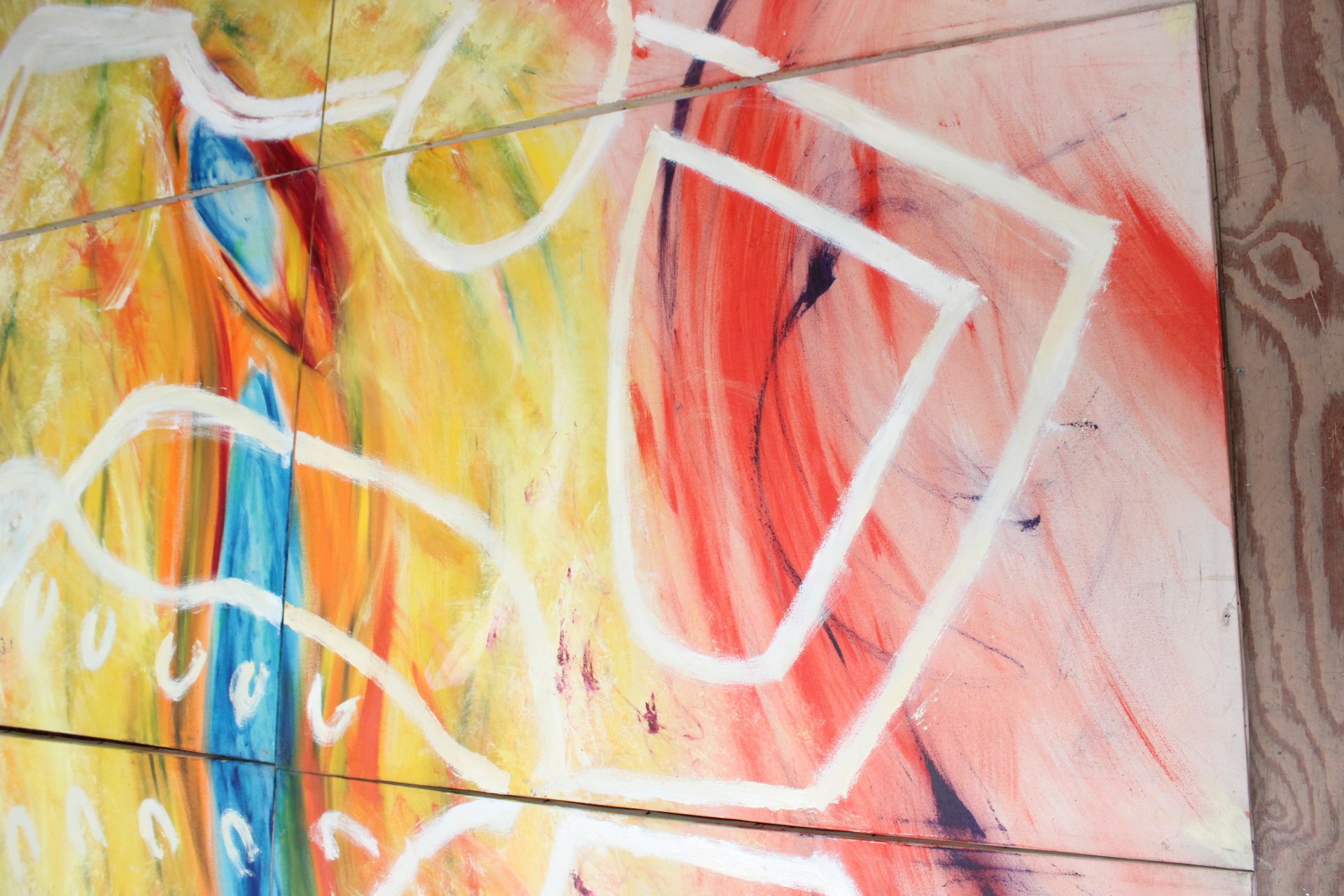 Abstract geschilderd kunstwerk op 8 panelen – foto 9 – kavel bij GSD Auctions, Zoeterwoude