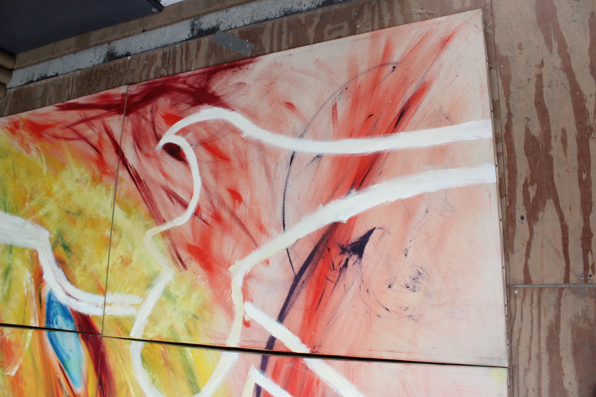 Abstract geschilderd kunstwerk op 8 panelen – foto 10 – kavel bij GSD Auctions, Zoeterwoude