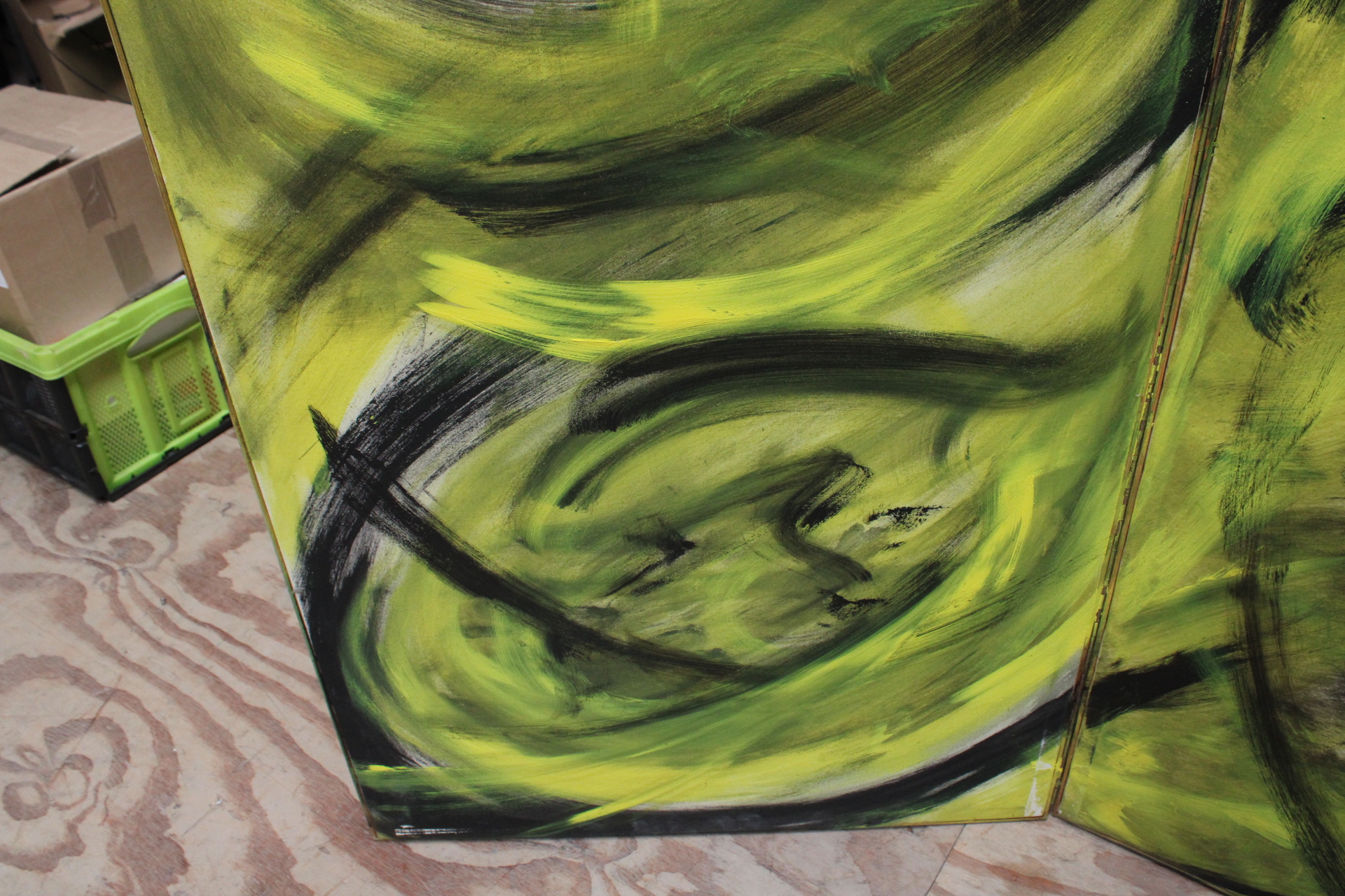 Abstract drieluik schilderij – foto 4 – kavel bij GSD Auctions, Zoeterwoude