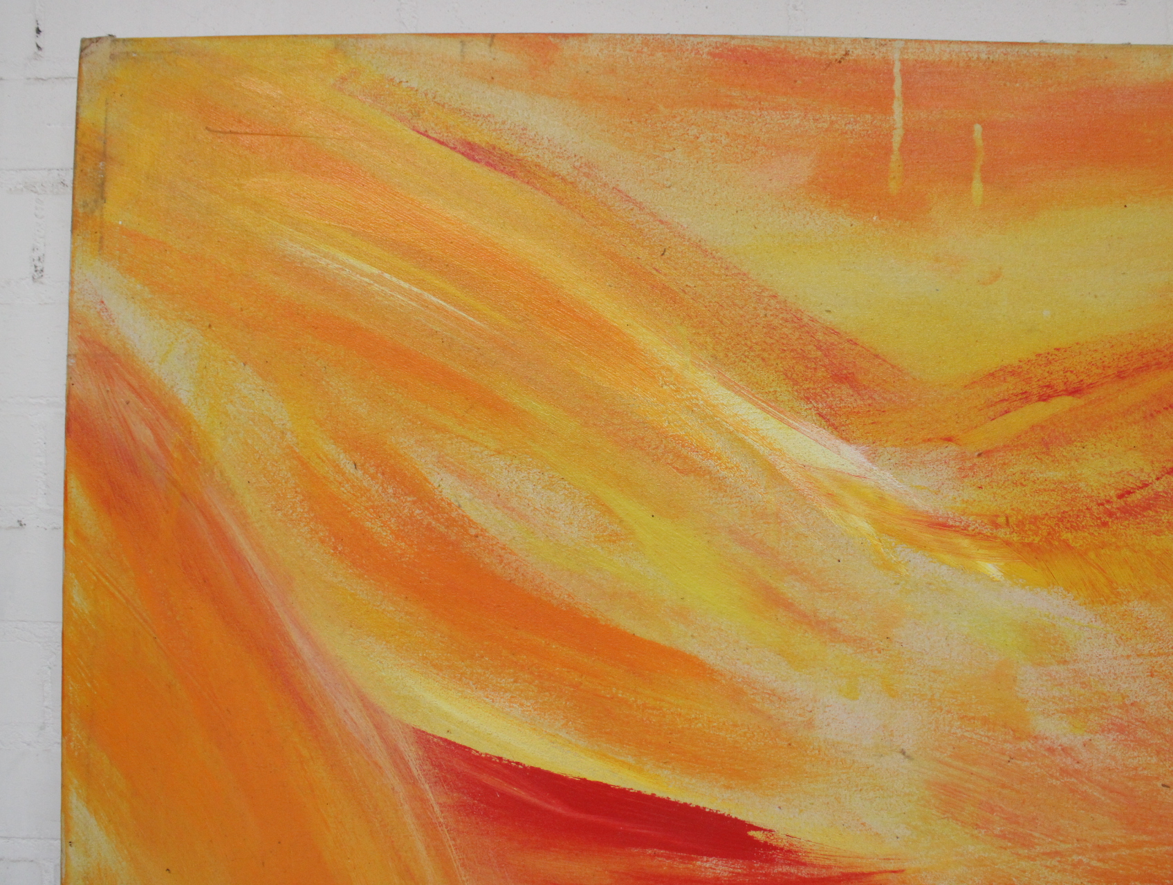 Abstract schilderij in gele en oranje tinten – foto 3 – kavel bij GSD Auctions, Zoeterwoude