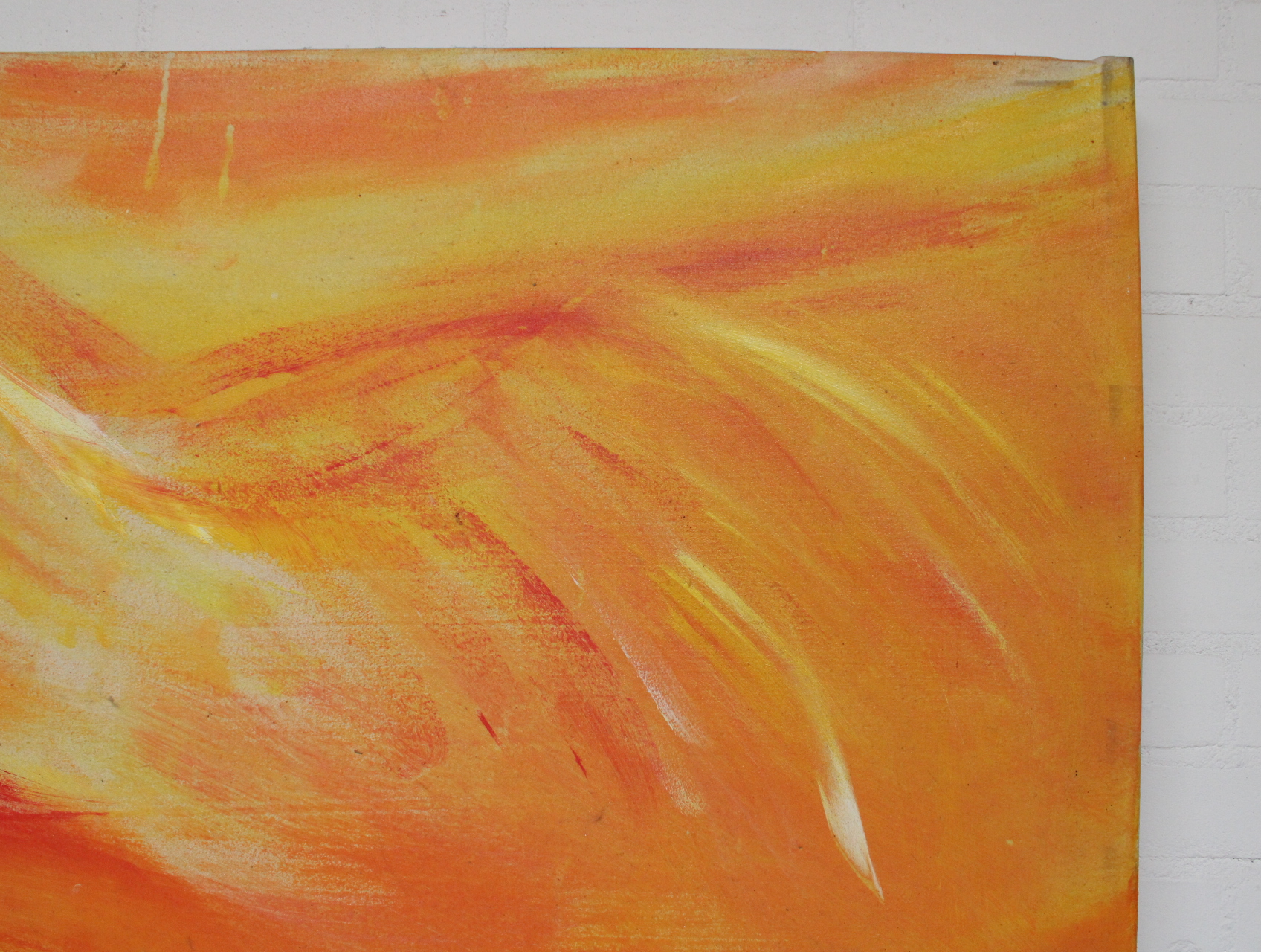 Abstract schilderij in gele en oranje tinten – foto 4 – kavel bij GSD Auctions, Zoeterwoude