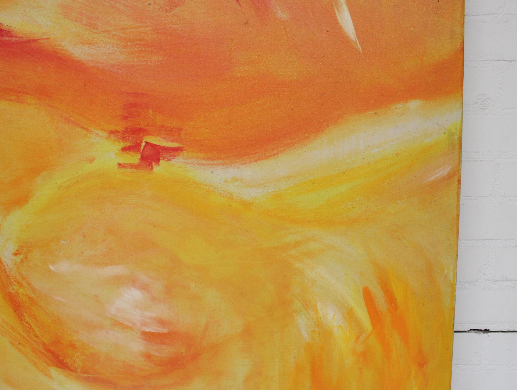 Abstract schilderij in gele en oranje tinten – foto 5 – kavel bij GSD Auctions, Zoeterwoude
