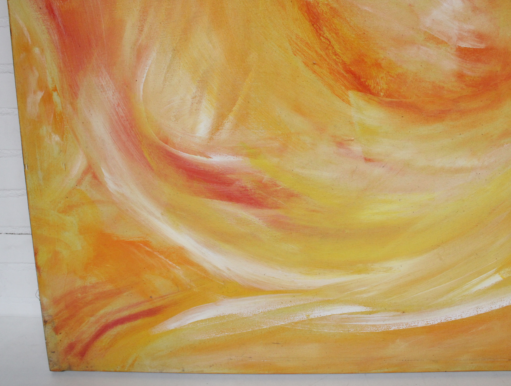 Abstract schilderij in gele en oranje tinten – foto 7 – kavel bij GSD Auctions, Zoeterwoude