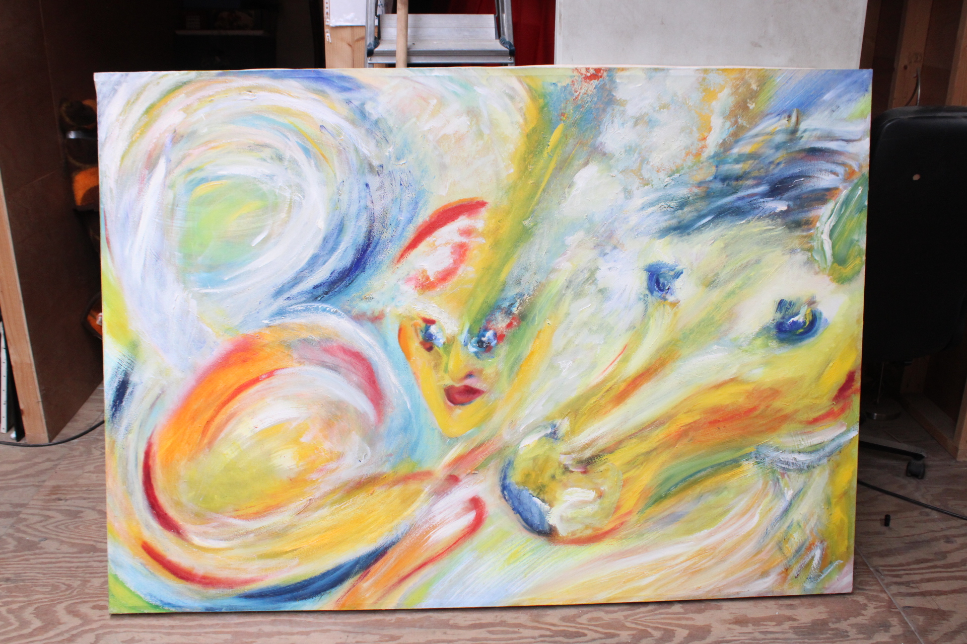 Abstract schilderij met kleurrijk, vloeiend design – foto 2 – kavel bij GSD Auctions, Zoeterwoude