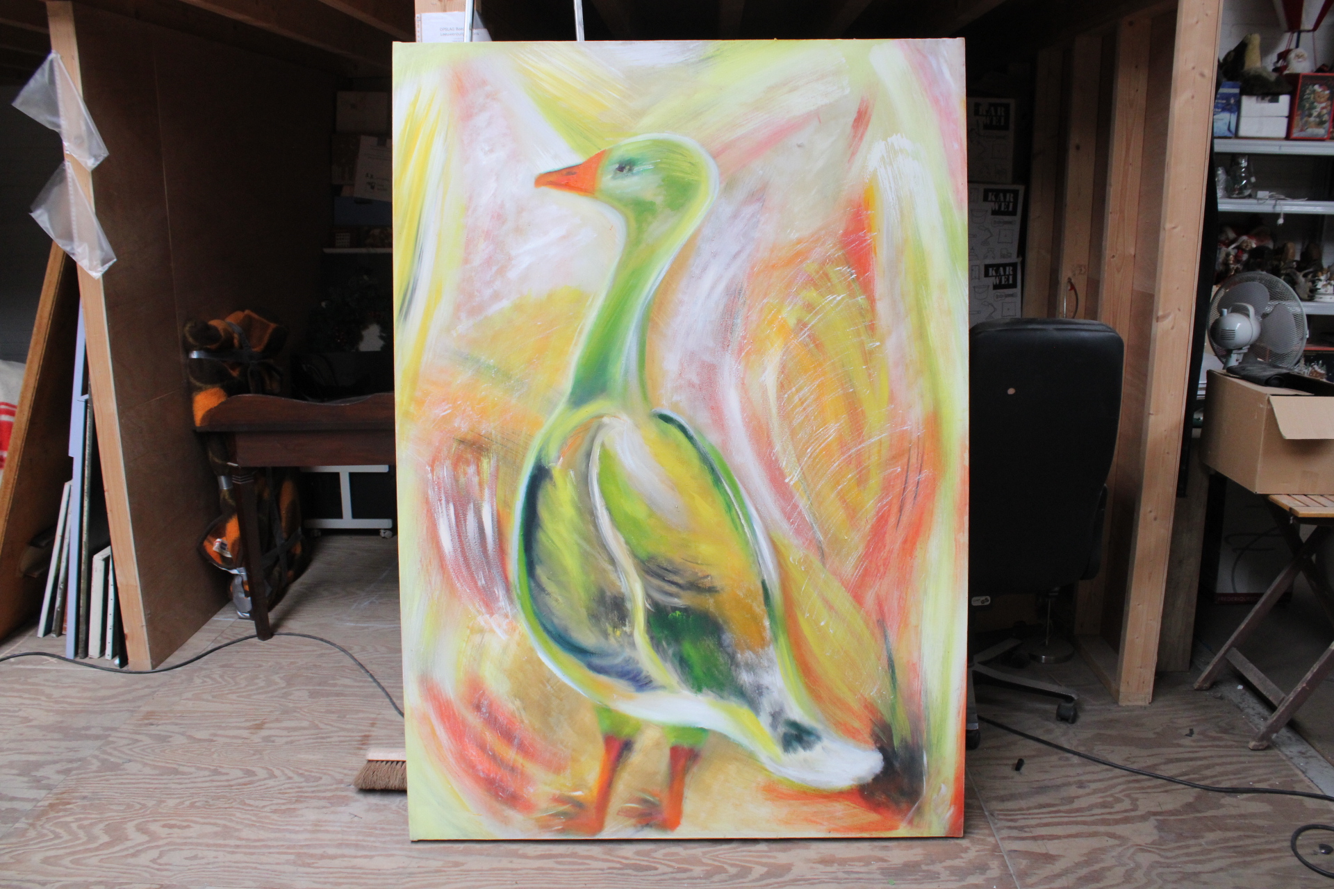 Abstract schilderij van eend – foto 2 – kavel bij GSD Auctions, Zoeterwoude