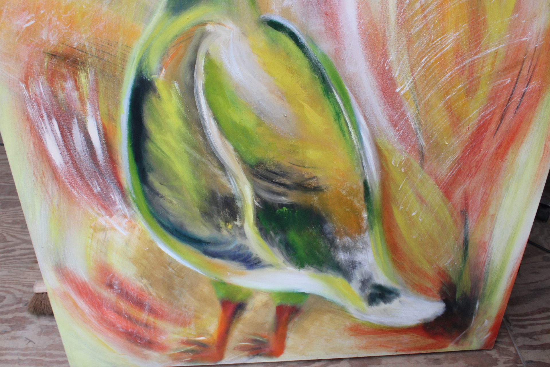 Abstract schilderij van eend – foto 4 – kavel bij GSD Auctions, Zoeterwoude
