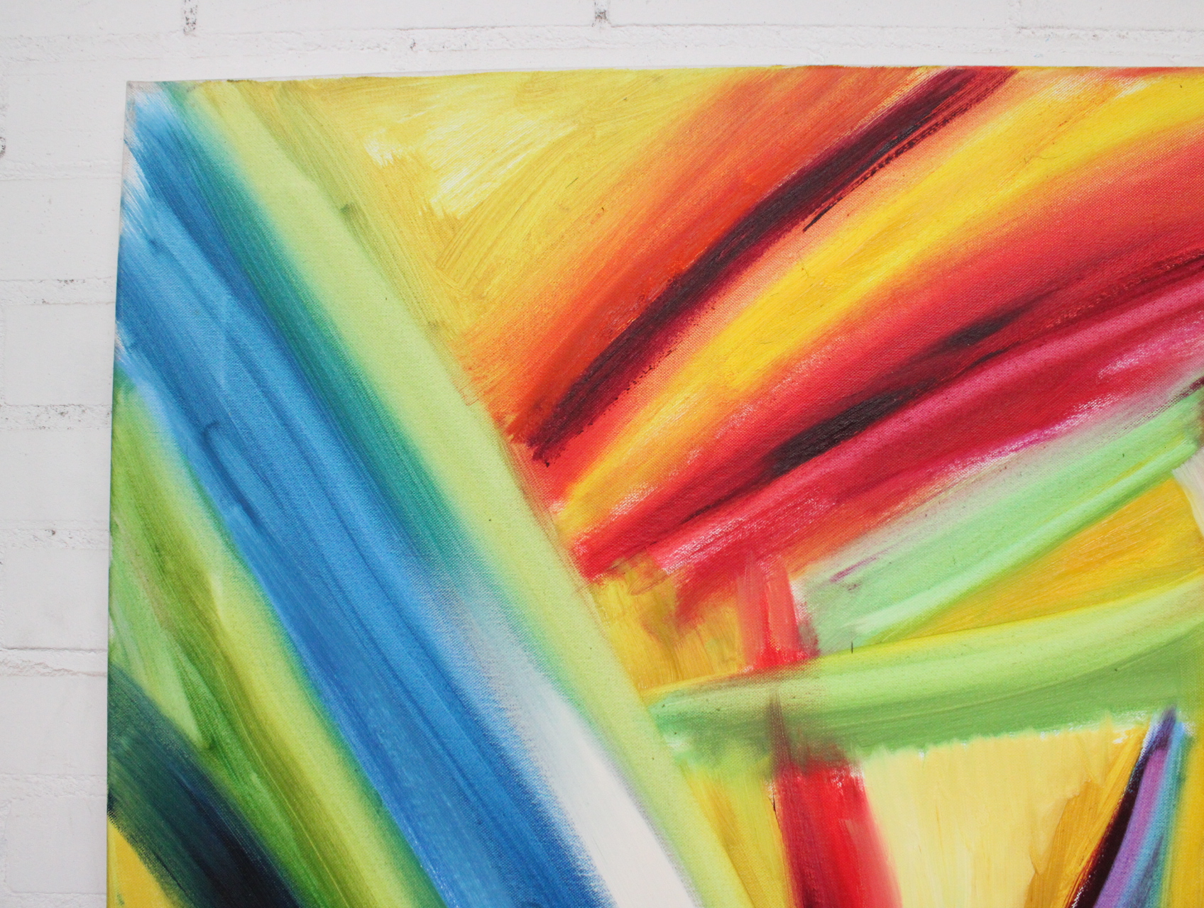 Abstract schilderij met kleurrijke lijnen – foto 3 – kavel bij GSD Auctions, Zoeterwoude