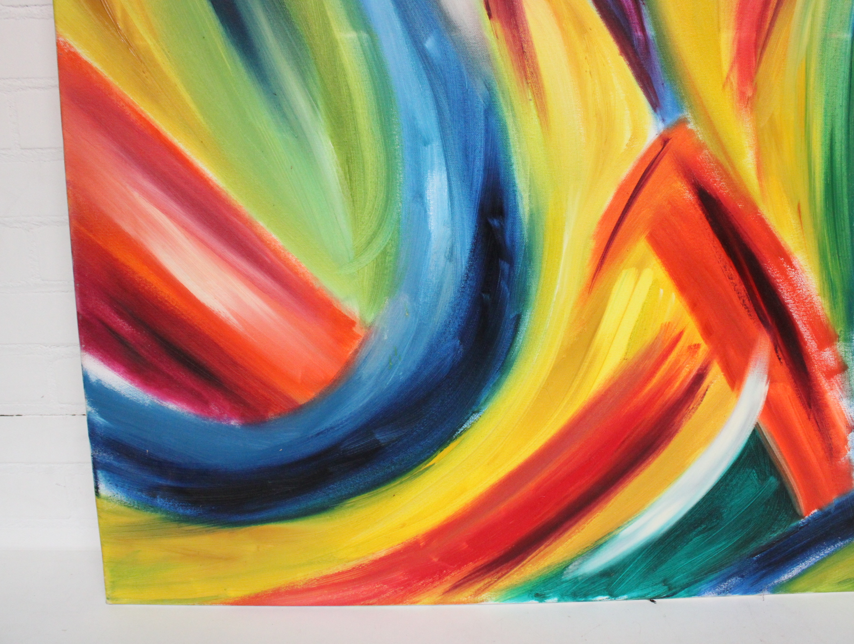 Abstract schilderij met kleurrijke lijnen – foto 6 – kavel bij GSD Auctions, Zoeterwoude