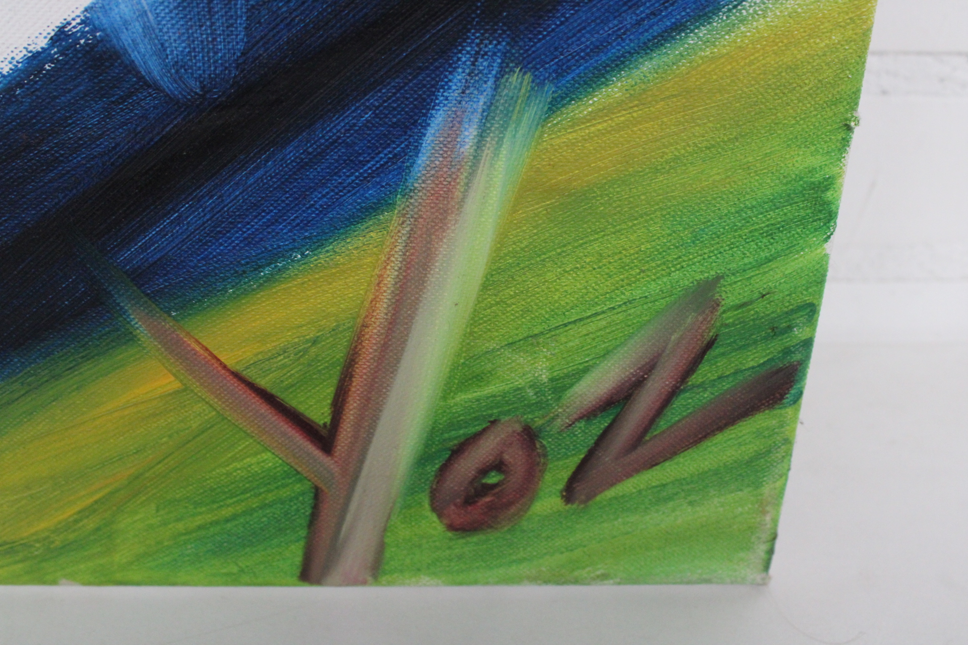 Abstract schilderij met kleurrijke lijnen – foto 7 – kavel bij GSD Auctions, Zoeterwoude