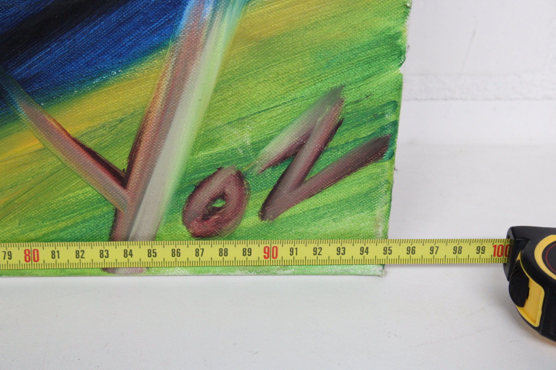 Abstract schilderij met kleurrijke lijnen – foto 8 – kavel bij GSD Auctions, Zoeterwoude