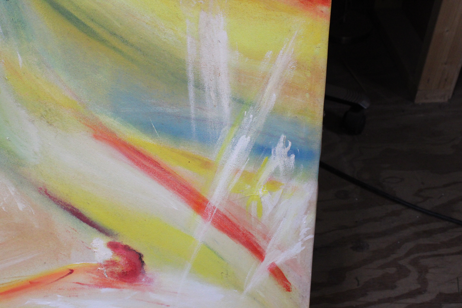 Abstracte kleurrijke schilderij op canvas – foto 3 – kavel bij GSD Auctions, Zoeterwoude