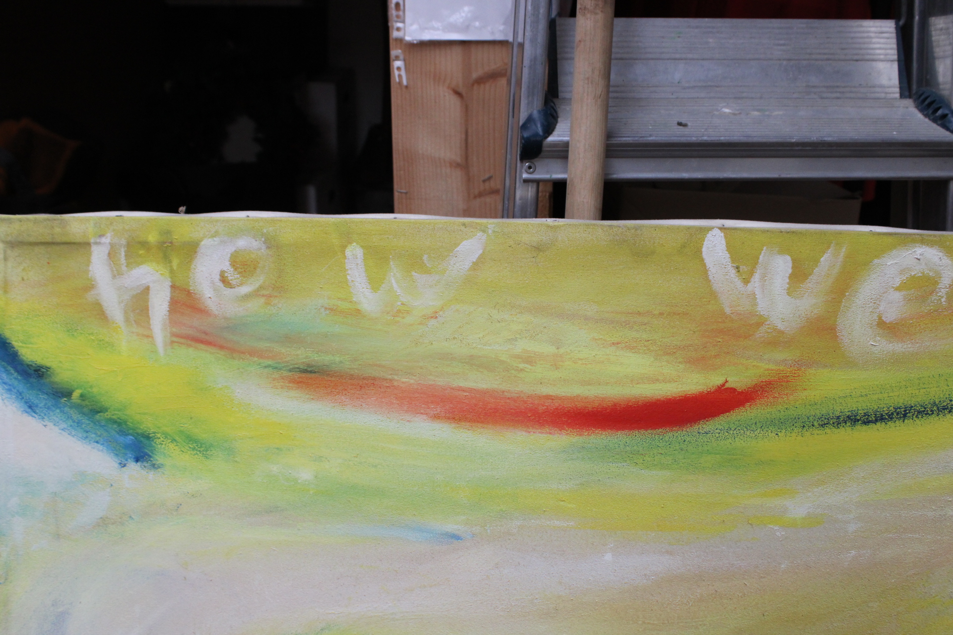 Abstracte kleurrijke schilderij op canvas – foto 4 – kavel bij GSD Auctions, Zoeterwoude