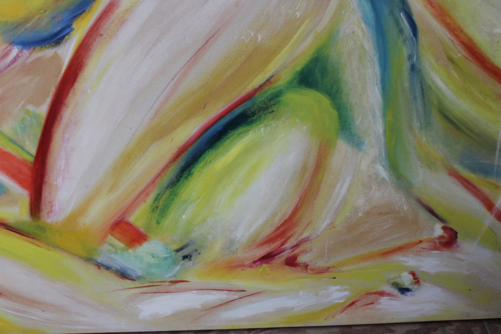 Abstracte kleurrijke schilderij op canvas – foto 9 – kavel bij GSD Auctions, Zoeterwoude