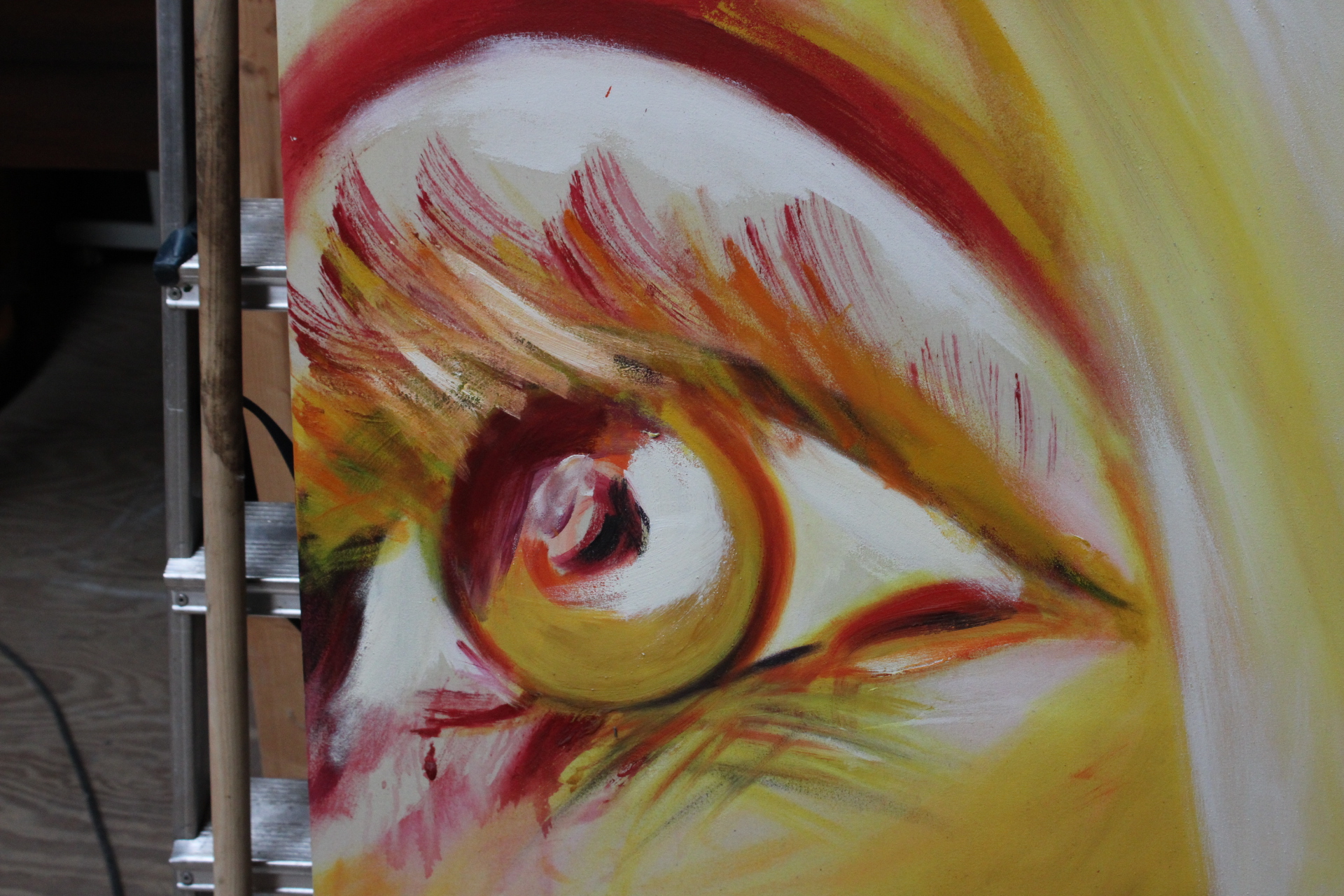 Groot kleurrijk abstract portretschilderij – foto 4 – kavel bij GSD Auctions, Zoeterwoude