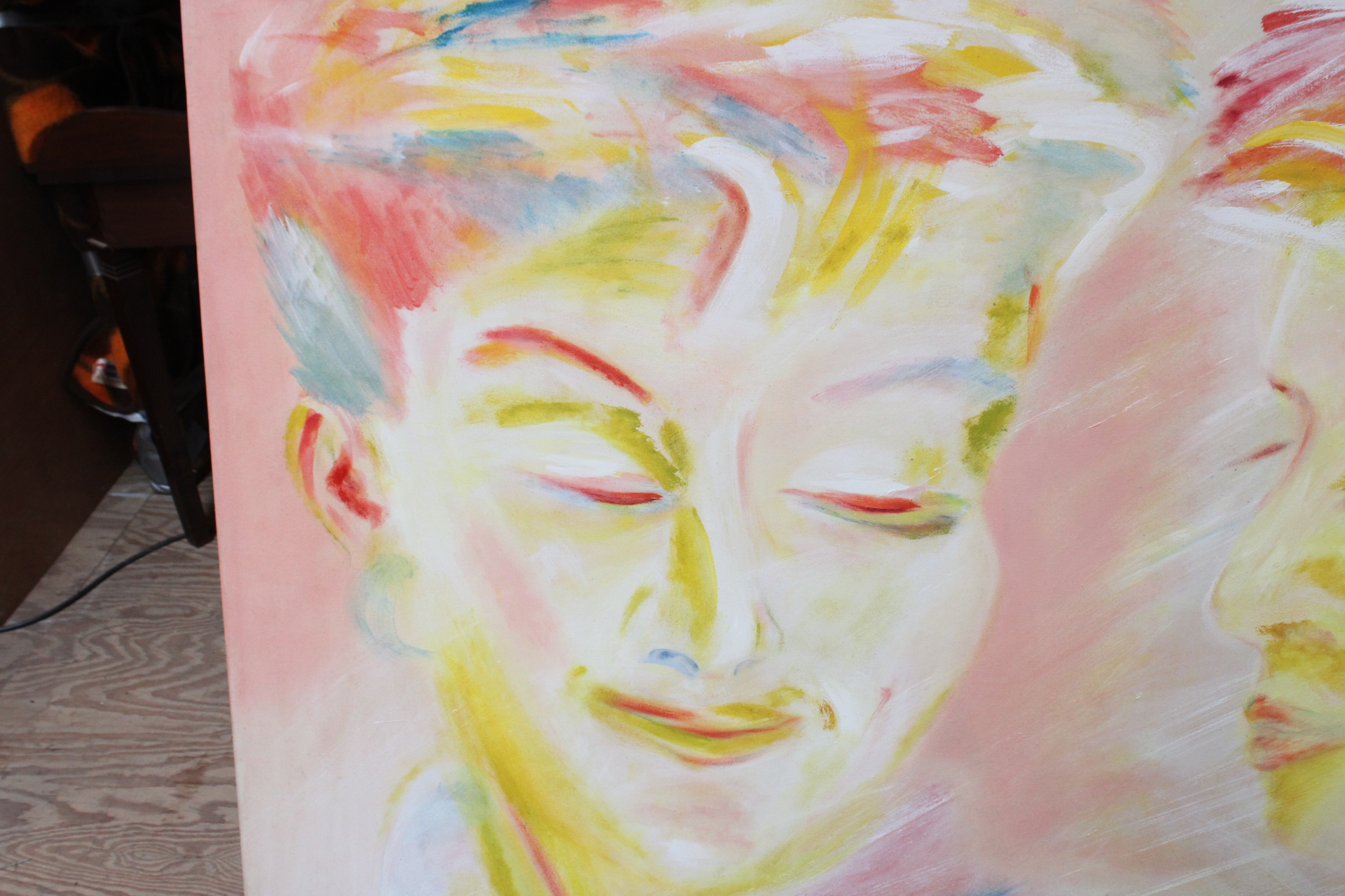 Abstract schilderij met twee gezichten – foto 5 – kavel bij GSD Auctions, Zoeterwoude