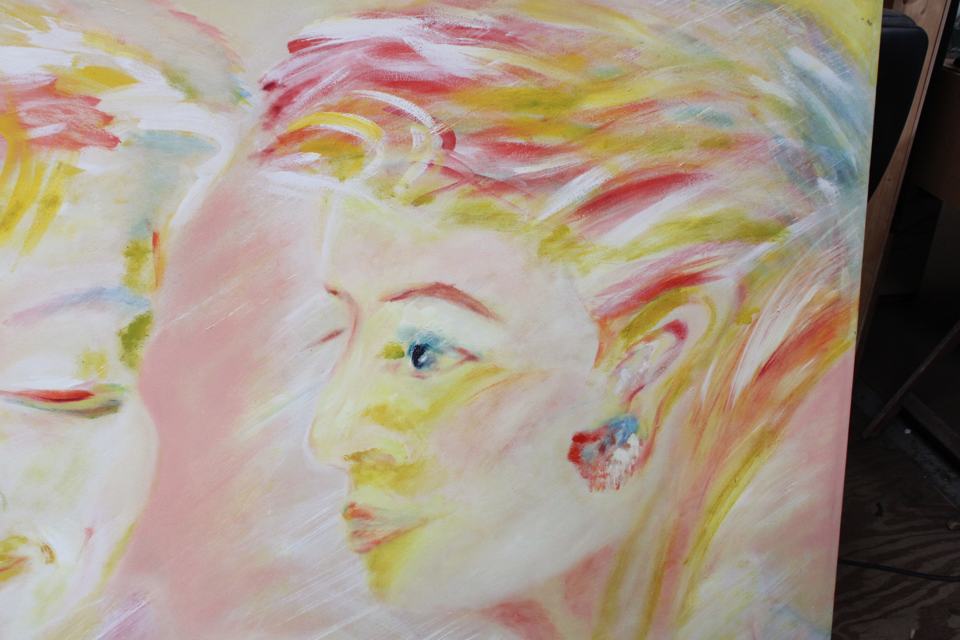 Abstract schilderij met twee gezichten – foto 6 – kavel bij GSD Auctions, Zoeterwoude