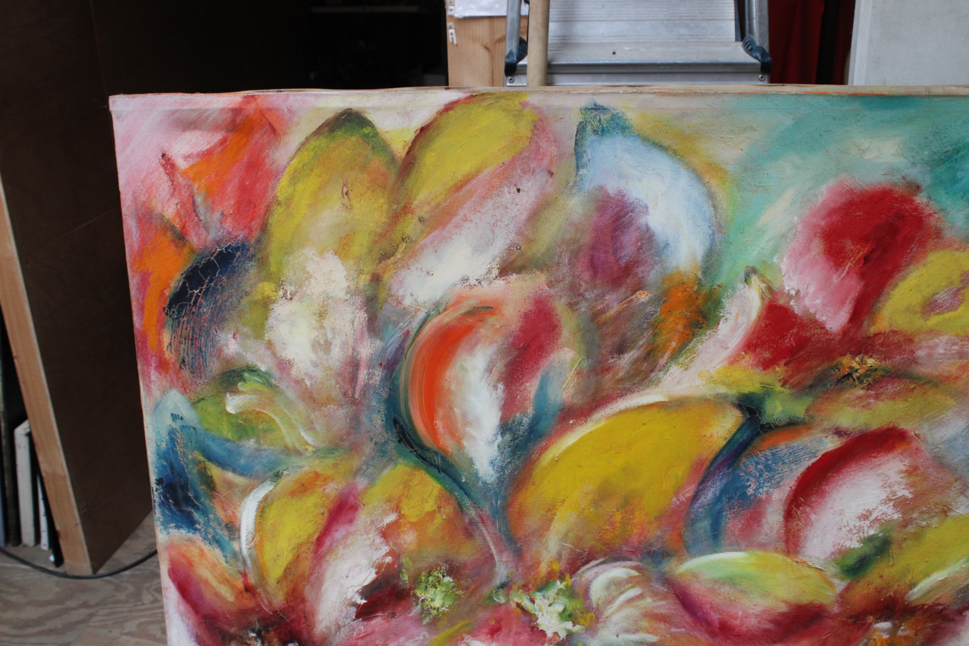 Abstract schilderij met kleurrijk bloemmotief – foto 4 – kavel bij GSD Auctions, Zoeterwoude
