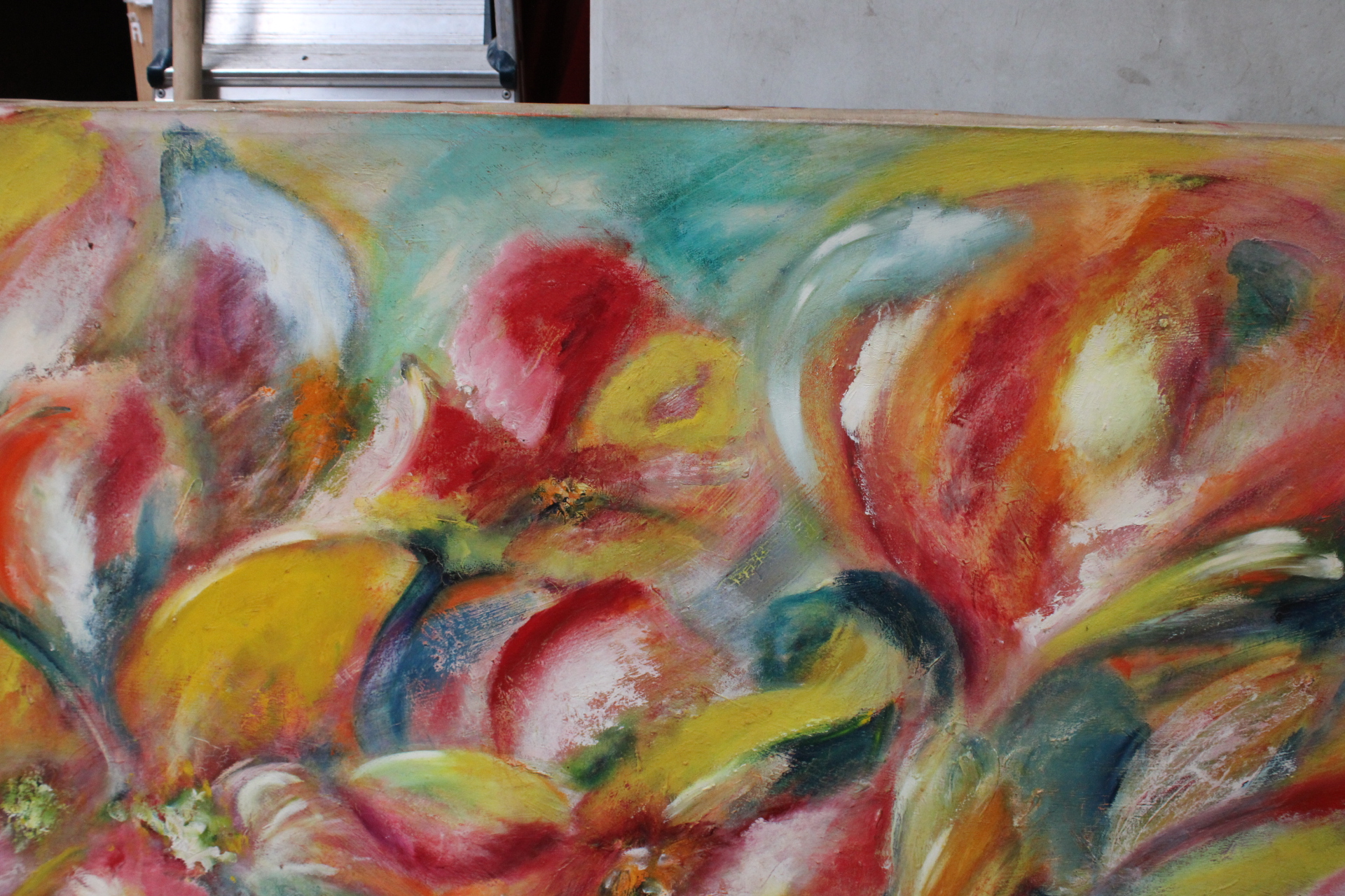 Abstract schilderij met kleurrijk bloemmotief – foto 5 – kavel bij GSD Auctions, Zoeterwoude