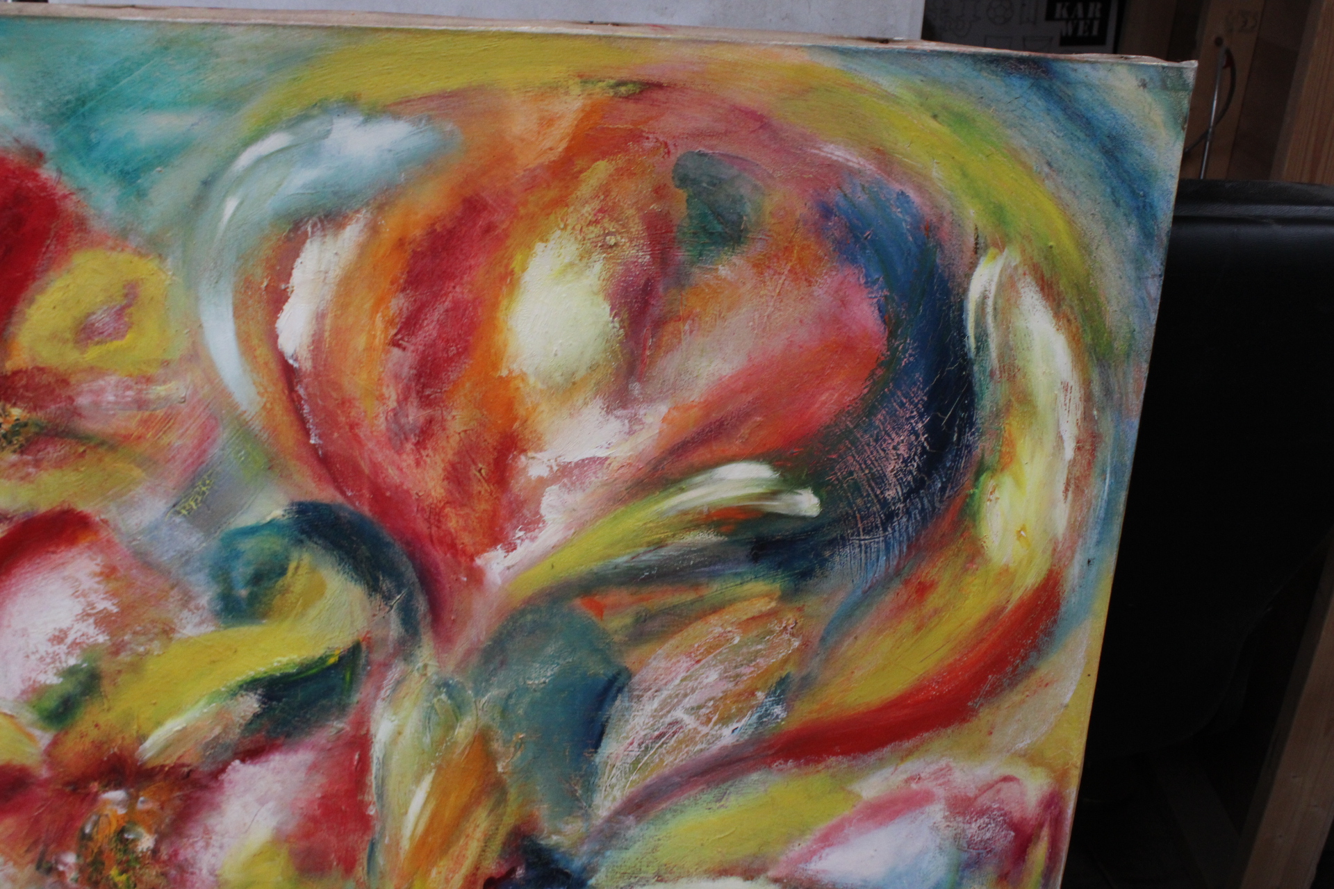 Abstract schilderij met kleurrijk bloemmotief – foto 6 – kavel bij GSD Auctions, Zoeterwoude