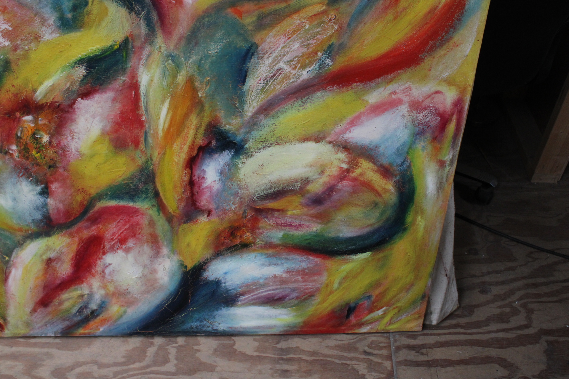 Abstract schilderij met kleurrijk bloemmotief – foto 7 – kavel bij GSD Auctions, Zoeterwoude
