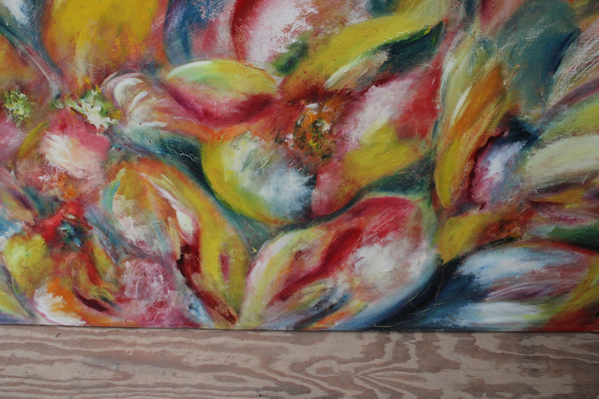 Abstract schilderij met kleurrijk bloemmotief – foto 8 – kavel bij GSD Auctions, Zoeterwoude