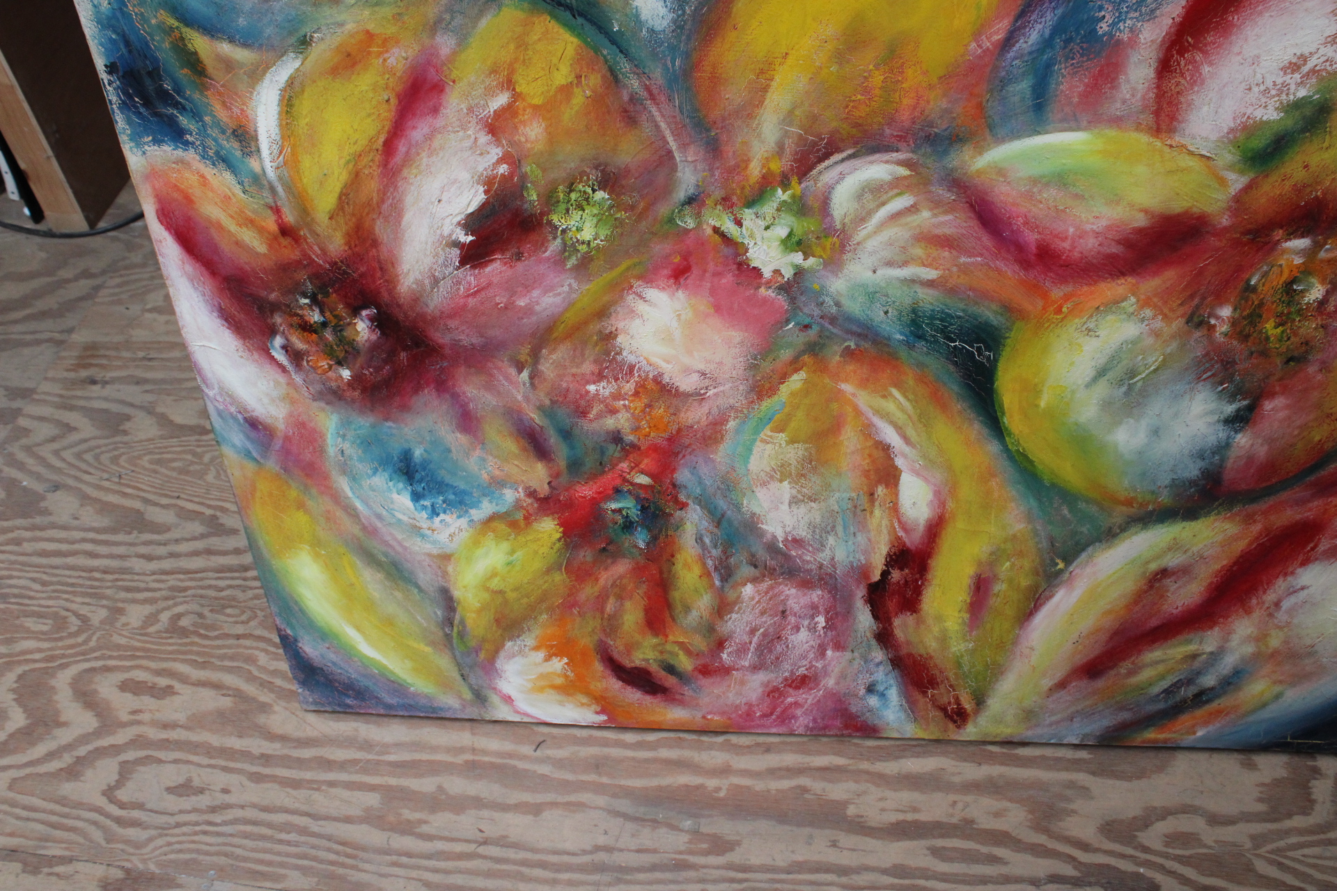 Abstract schilderij met kleurrijk bloemmotief – foto 9 – kavel bij GSD Auctions, Zoeterwoude