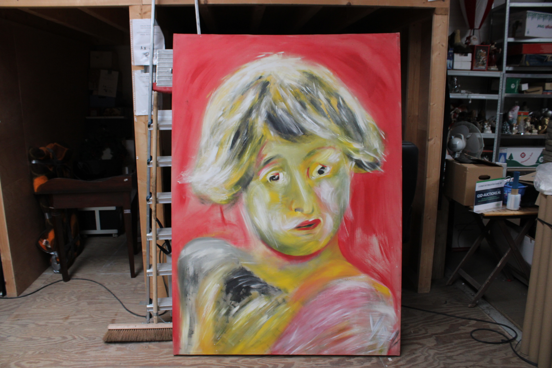 Abstract schilderij van vrouwelijk portret – foto 2 – kavel bij GSD Auctions, Zoeterwoude