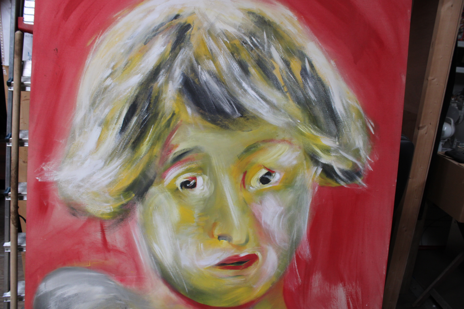 Abstract schilderij van vrouwelijk portret – foto 4 – kavel bij GSD Auctions, Zoeterwoude