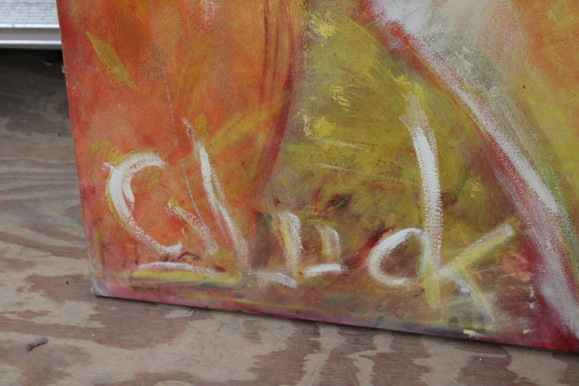 Abstract portretschilderij man met rood haar – foto 4 – kavel bij GSD Auctions, Zoeterwoude