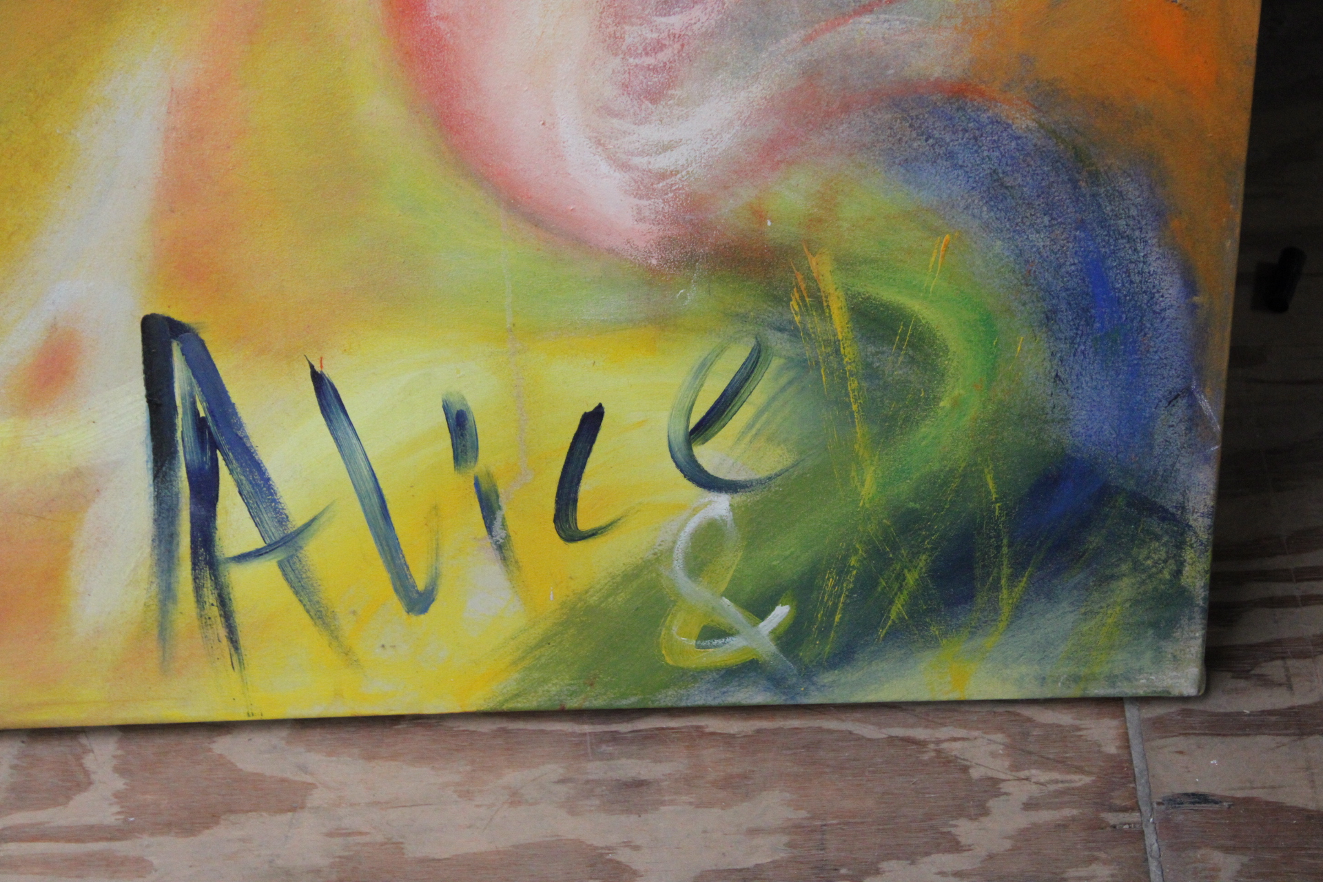 Abstract schilderij gezicht 'Alice' – foto 3 – kavel bij GSD Auctions, Zoeterwoude