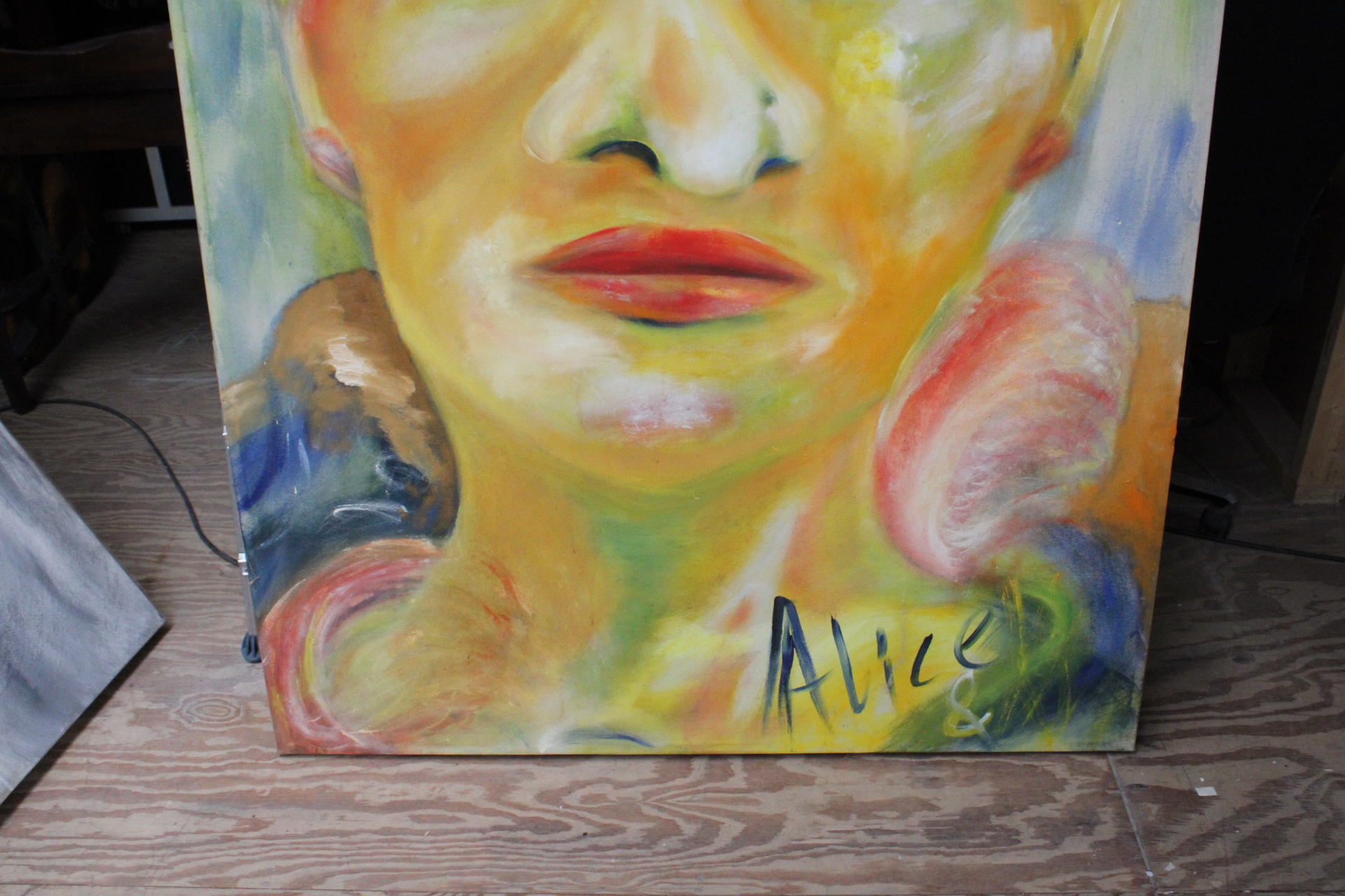 Abstract schilderij gezicht 'Alice' – foto 6 – kavel bij GSD Auctions, Zoeterwoude