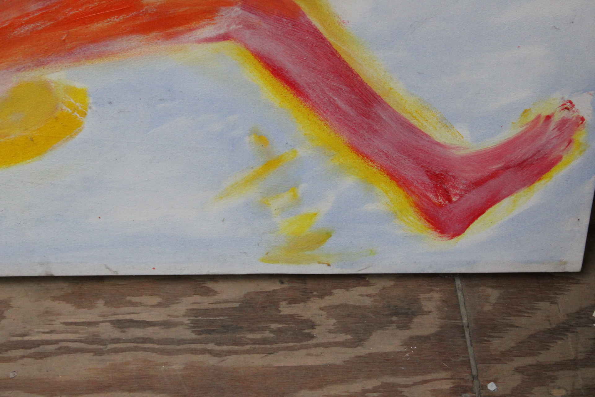 Abstract beschilderd doek met figuur en palmboom – foto 3 – kavel bij GSD Auctions, Zoeterwoude