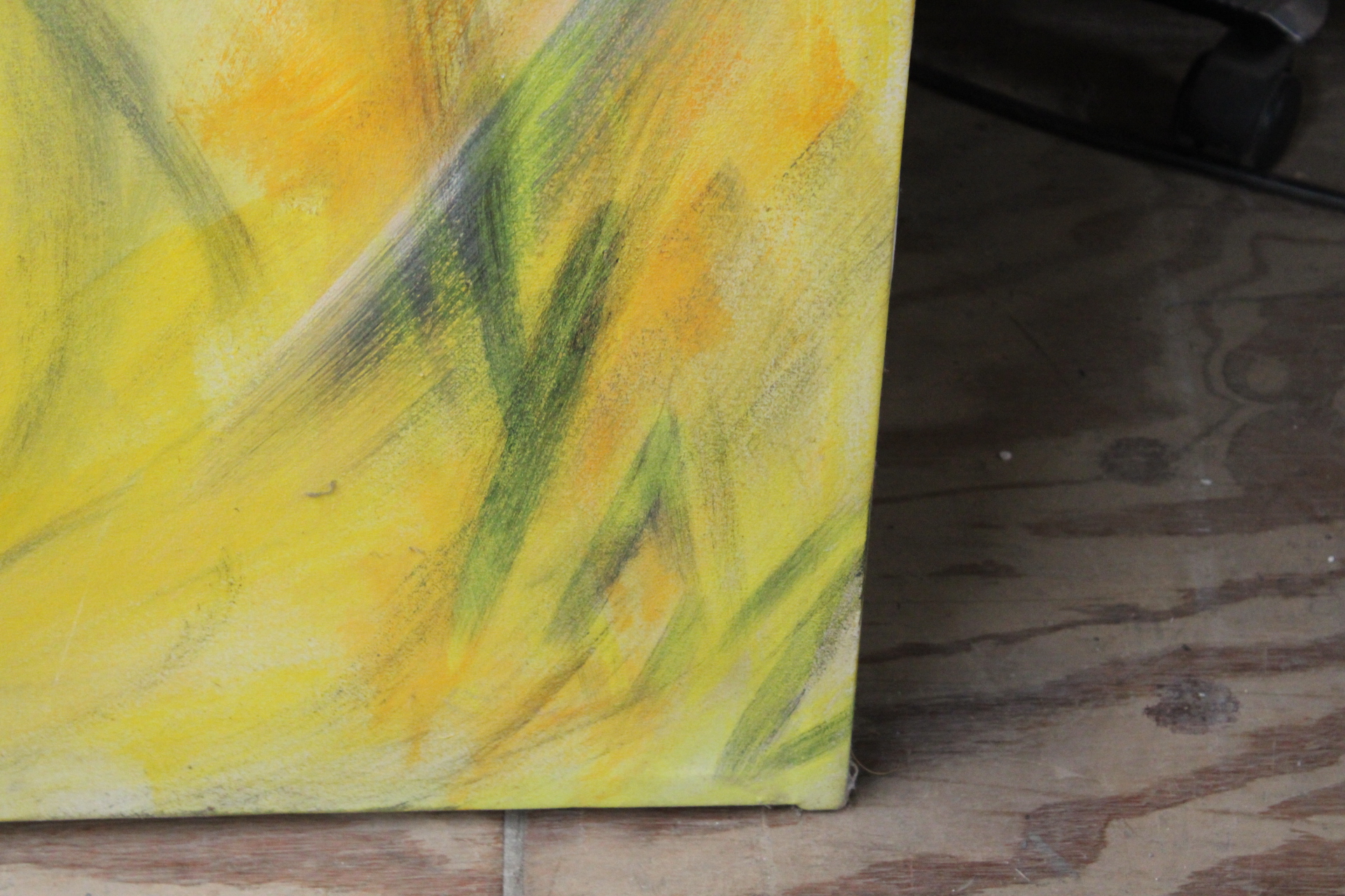 Abstract schilderij met gele en oranje tonen – foto 3 – kavel bij GSD Auctions, Zoeterwoude