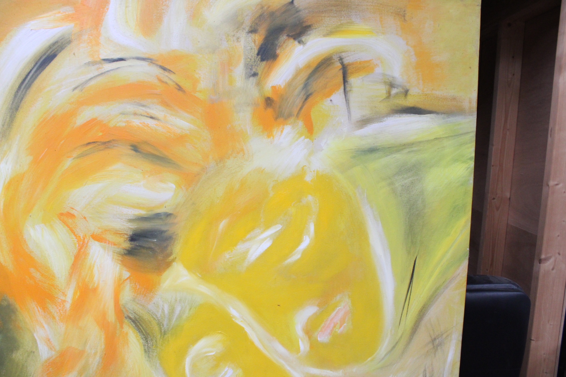Abstract schilderij met gele en oranje tonen – foto 4 – kavel bij GSD Auctions, Zoeterwoude