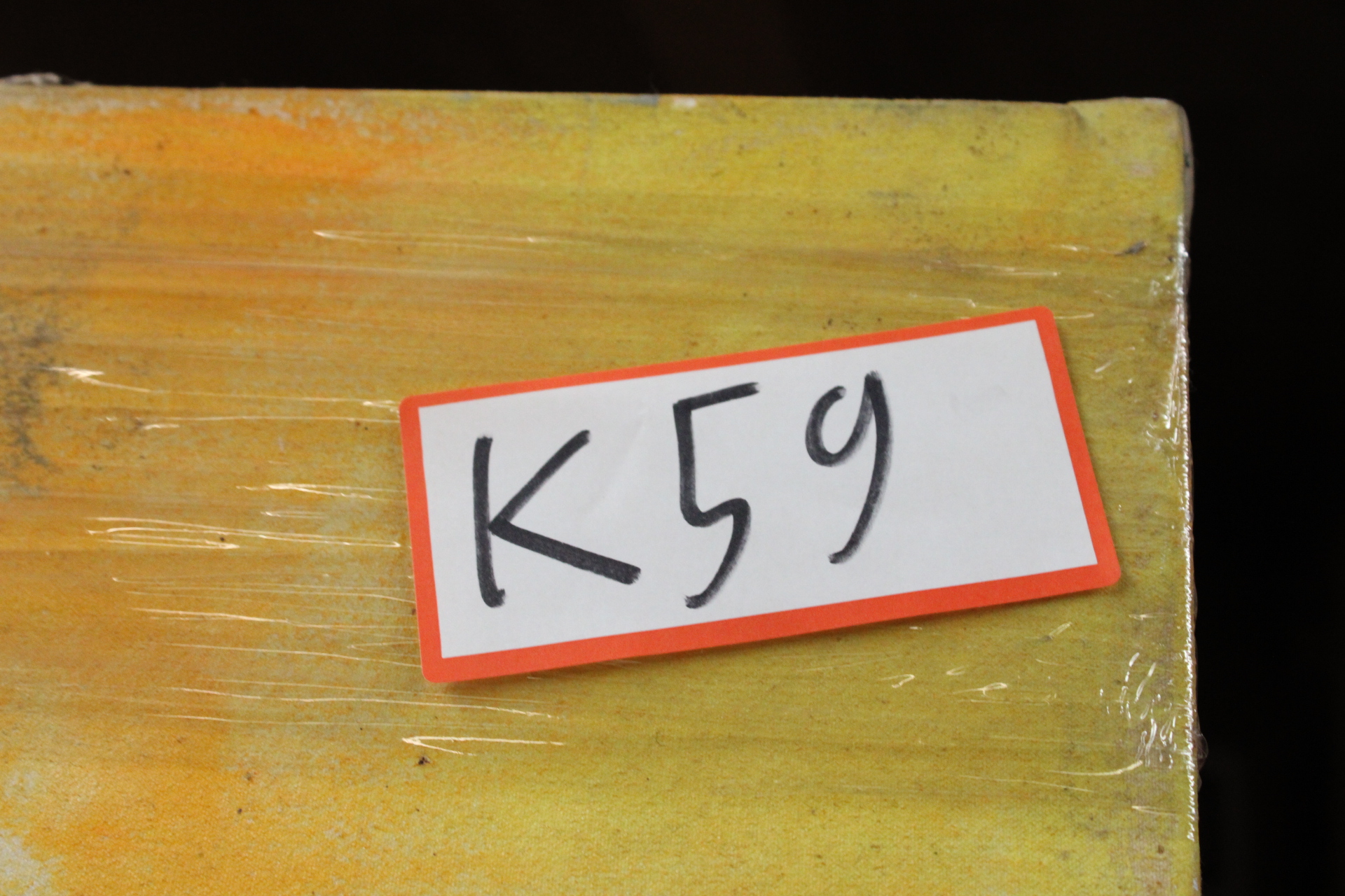Abstract schilderij met gele en oranje tonen – foto 10 – kavel bij GSD Auctions, Zoeterwoude