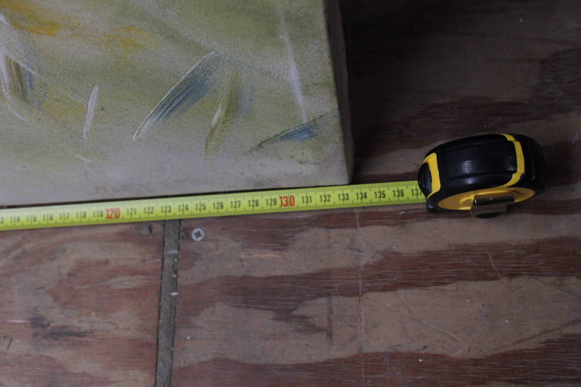Groot modern schilderij met gezicht en blauwe hoed – foto 9 – kavel bij GSD Auctions, Zoeterwoude