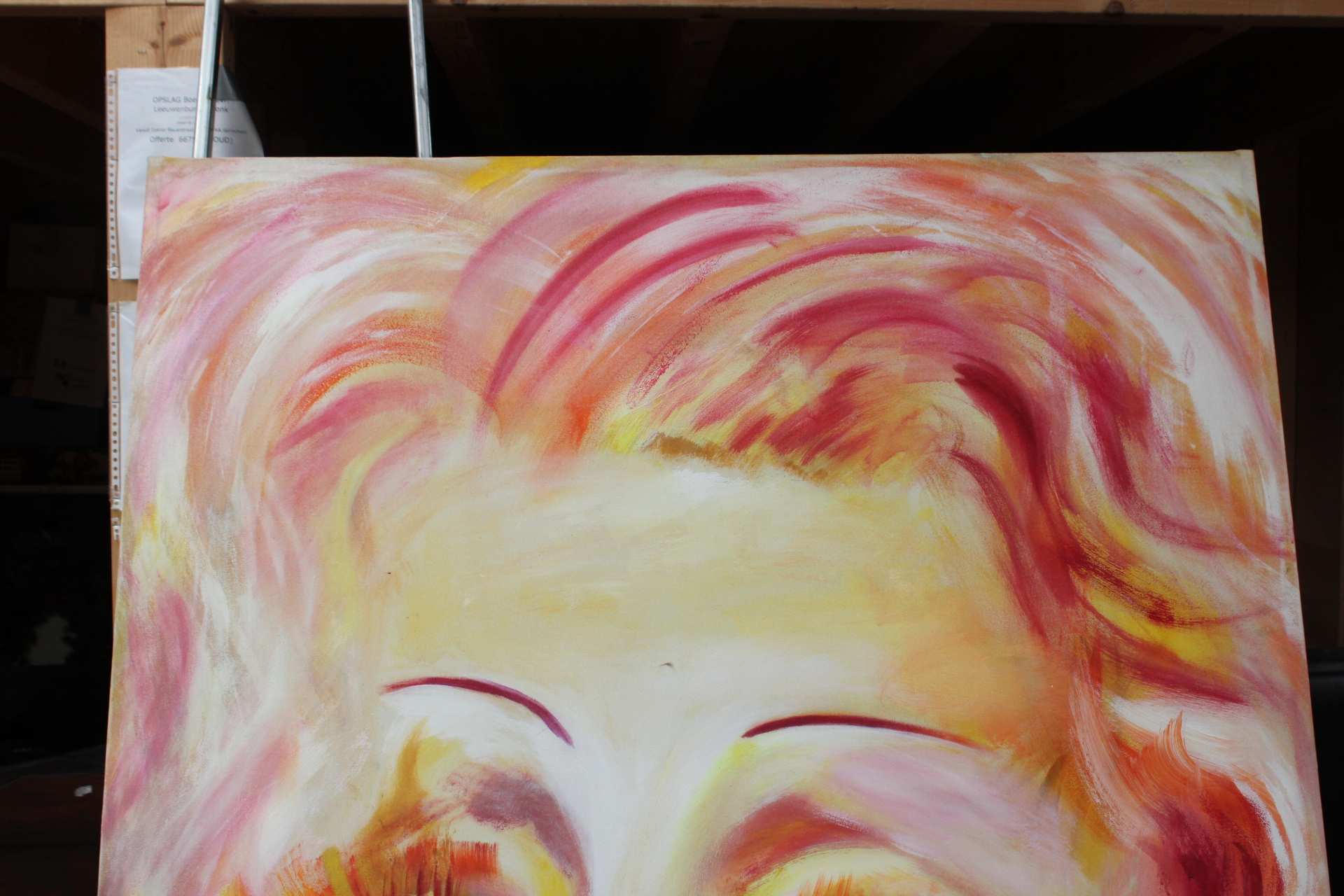 Groot olieverfschilderij gezicht vrouw – foto 4 – kavel bij GSD Auctions, Zoeterwoude