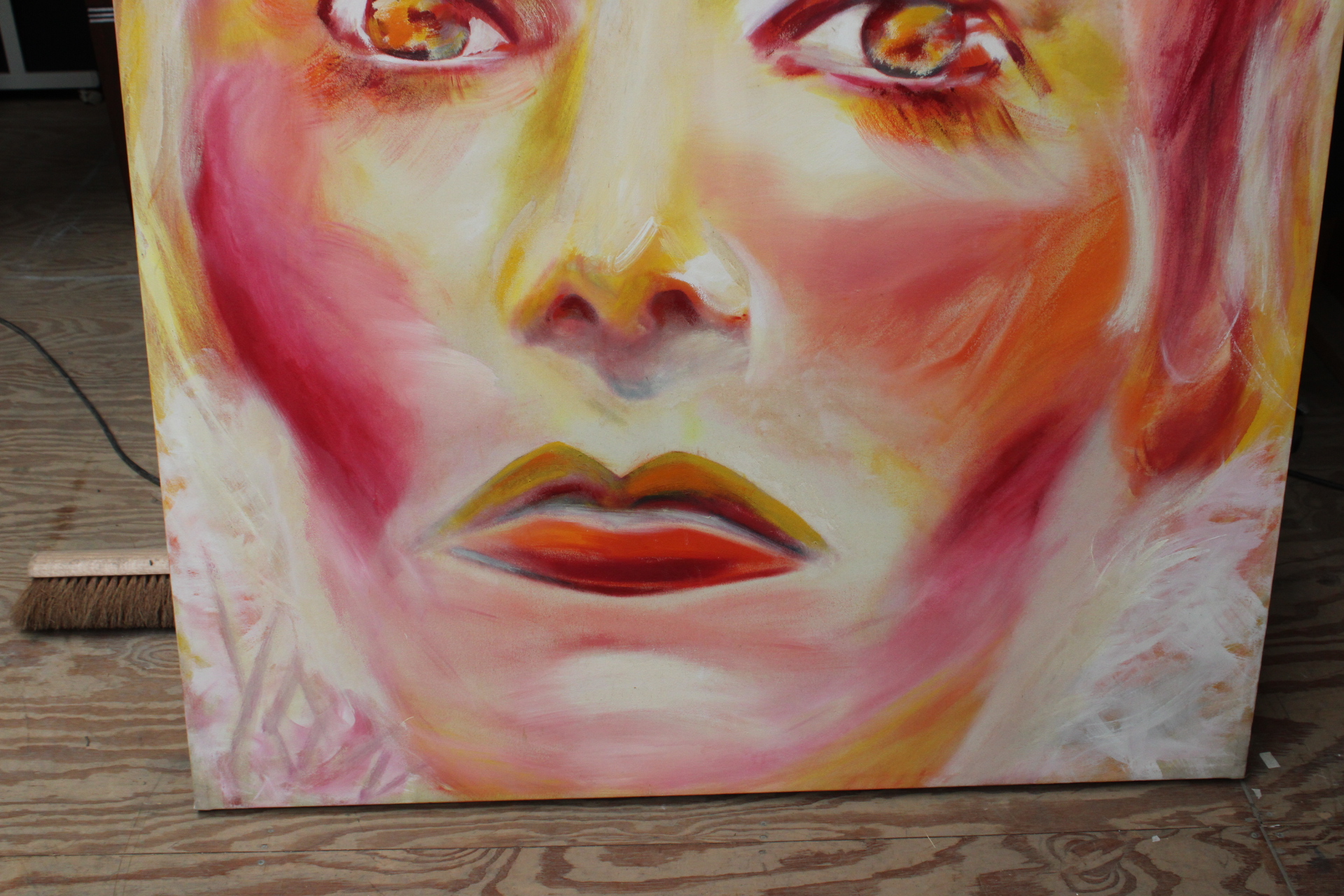 Groot olieverfschilderij gezicht vrouw – foto 6 – kavel bij GSD Auctions, Zoeterwoude