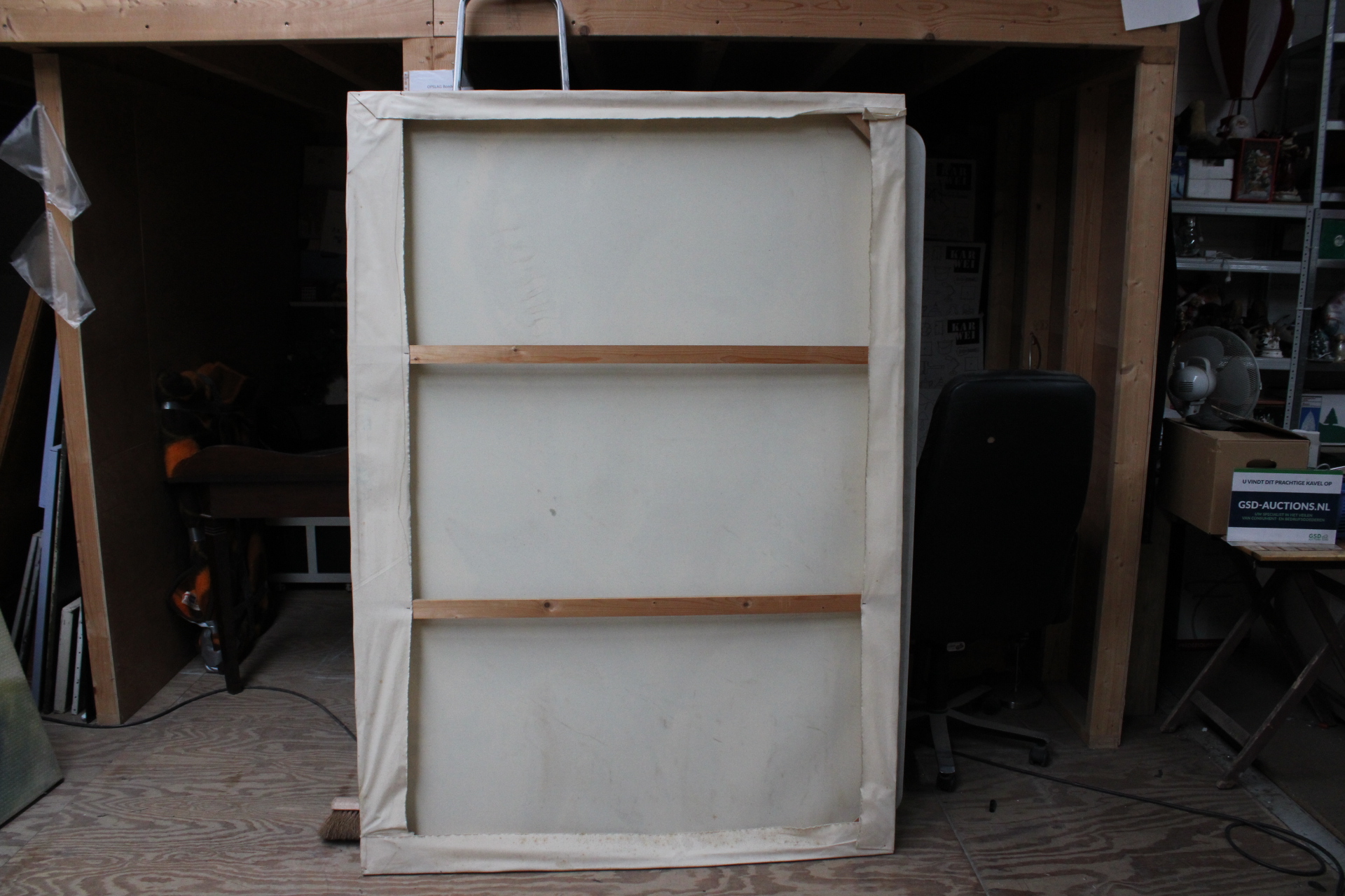 Abstracte portretschildering in blauw en geel – foto 7 – kavel bij GSD Auctions, Zoeterwoude