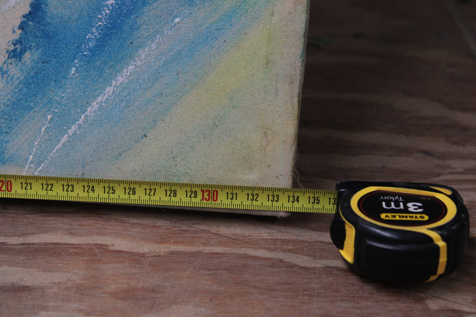 Abstracte portretschildering in blauw en geel – foto 8 – kavel bij GSD Auctions, Zoeterwoude