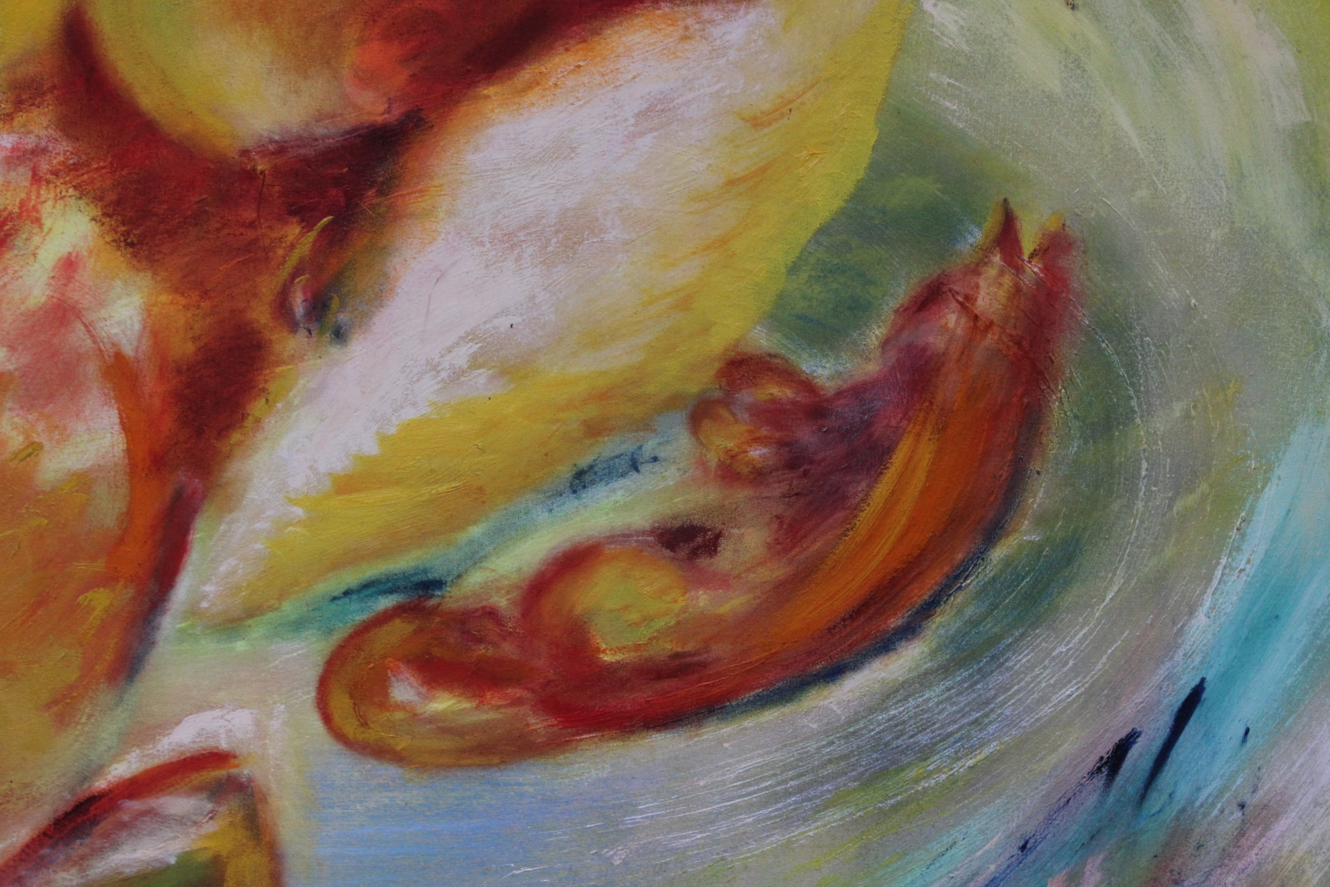 Abstract schilderij met dierenfiguren – foto 4 – kavel bij GSD Auctions, Zoeterwoude