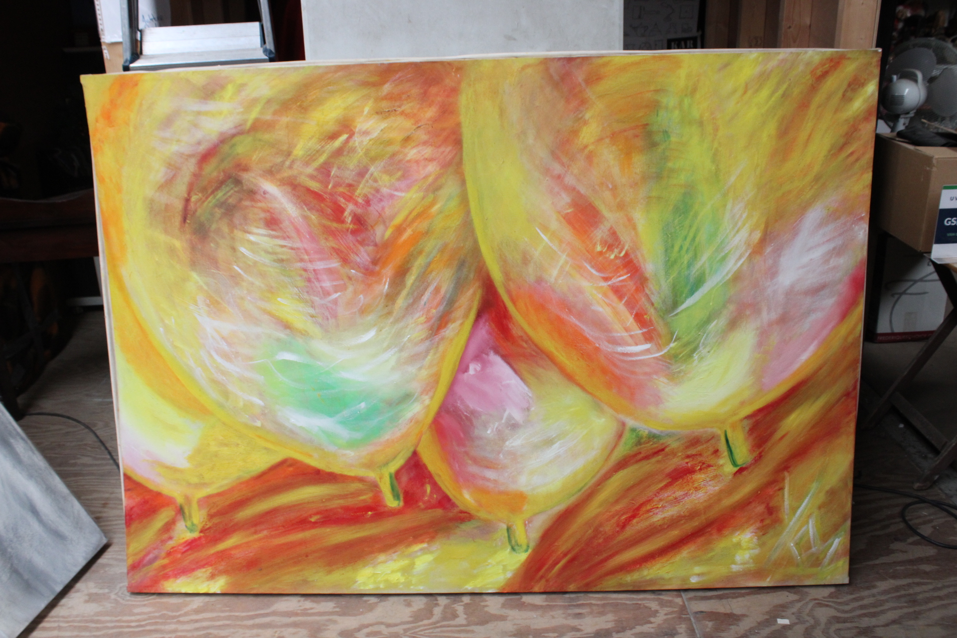 Abstract kleurrijk schilderij – foto 2 – kavel bij GSD Auctions, Zoeterwoude